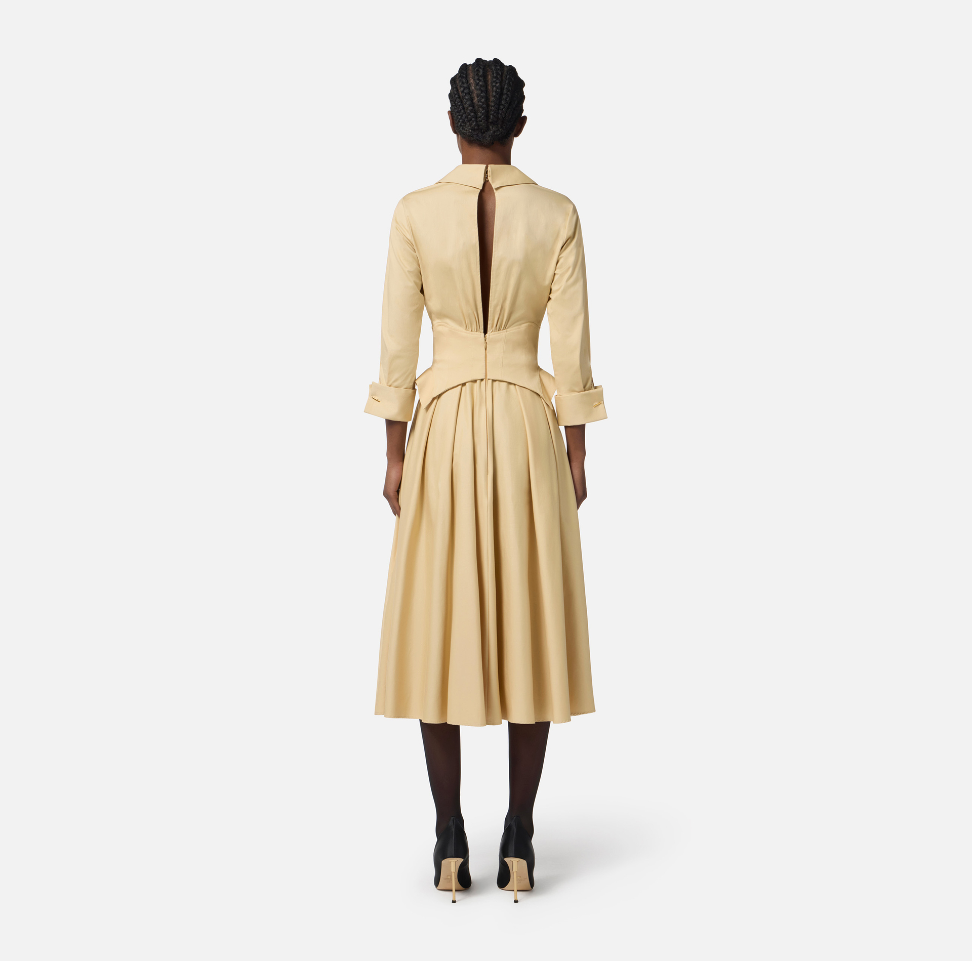 Robe en coton stretch avec agrafes bijoux - Elisabetta Franchi