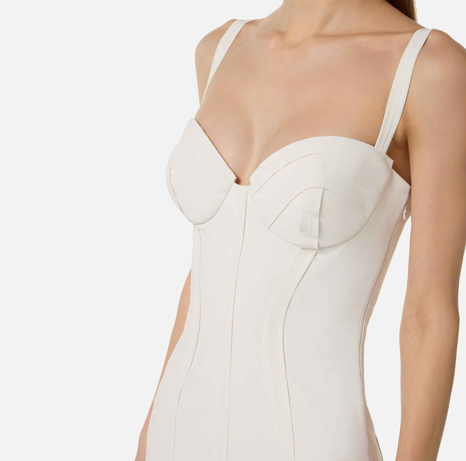 Robe en crêpe léger avec tissu à bords francs - Elisabetta Franchi