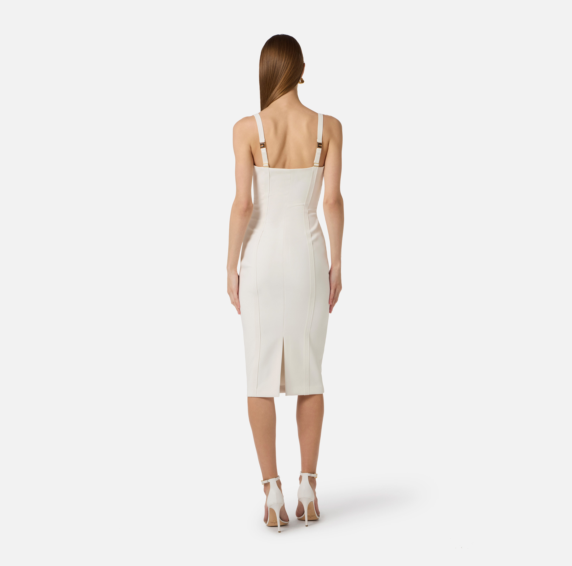 Robe en crêpe léger avec tissu à bords francs - Elisabetta Franchi