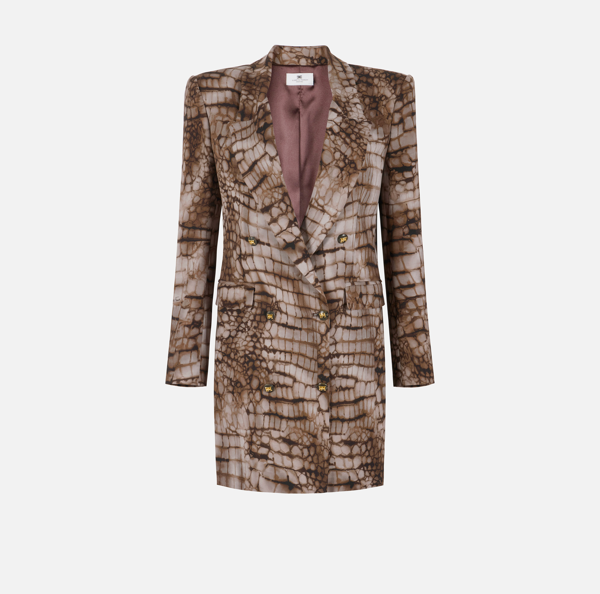 Dress in lightweight jersey fabric with alligator print - Elisabetta Franchi