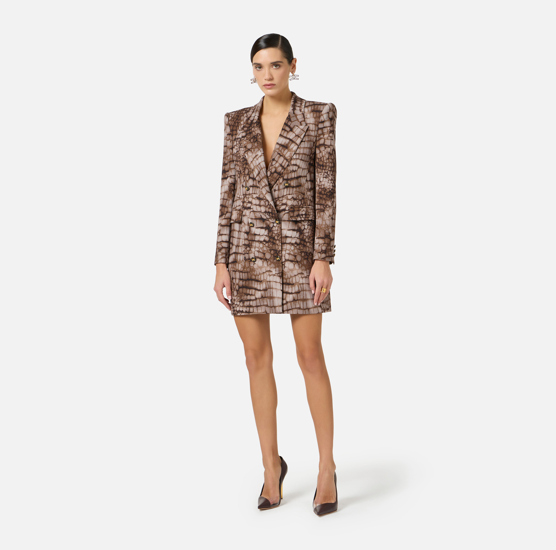 Dress in lightweight jersey fabric with alligator print - Elisabetta Franchi