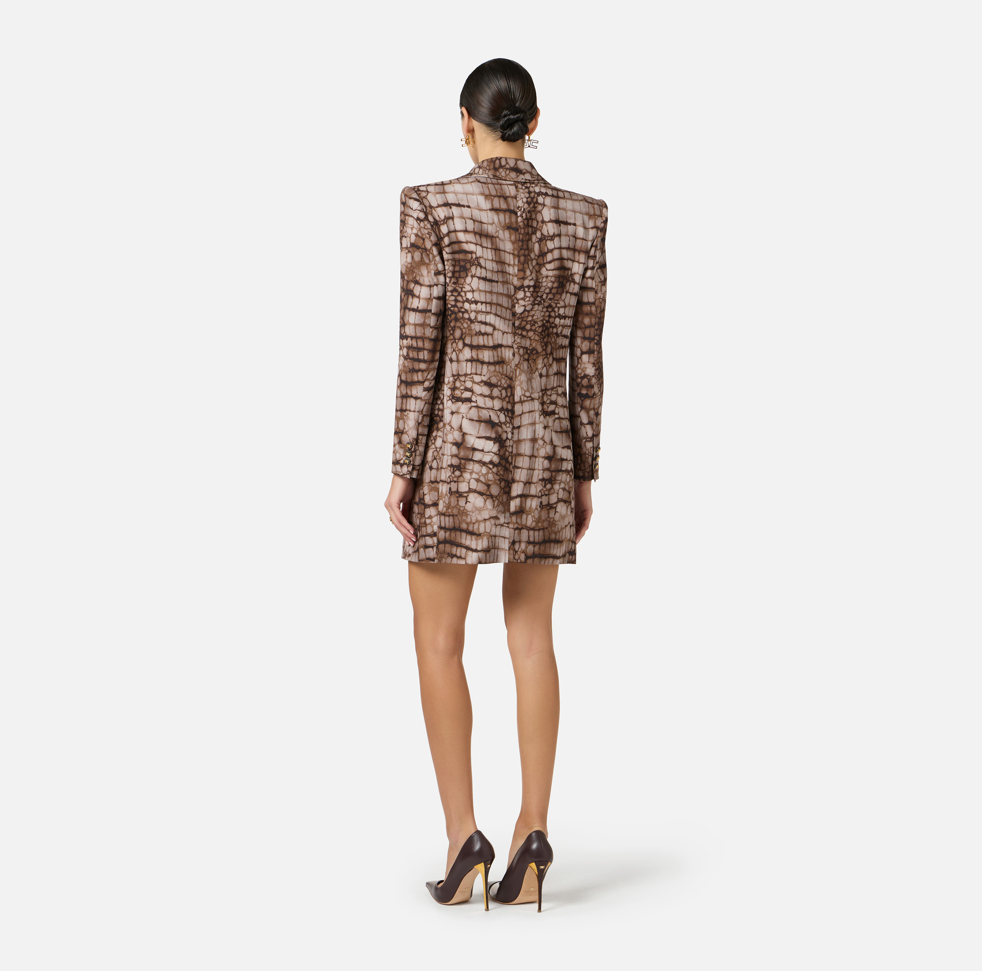 Dress in lightweight jersey fabric with alligator print - Elisabetta Franchi