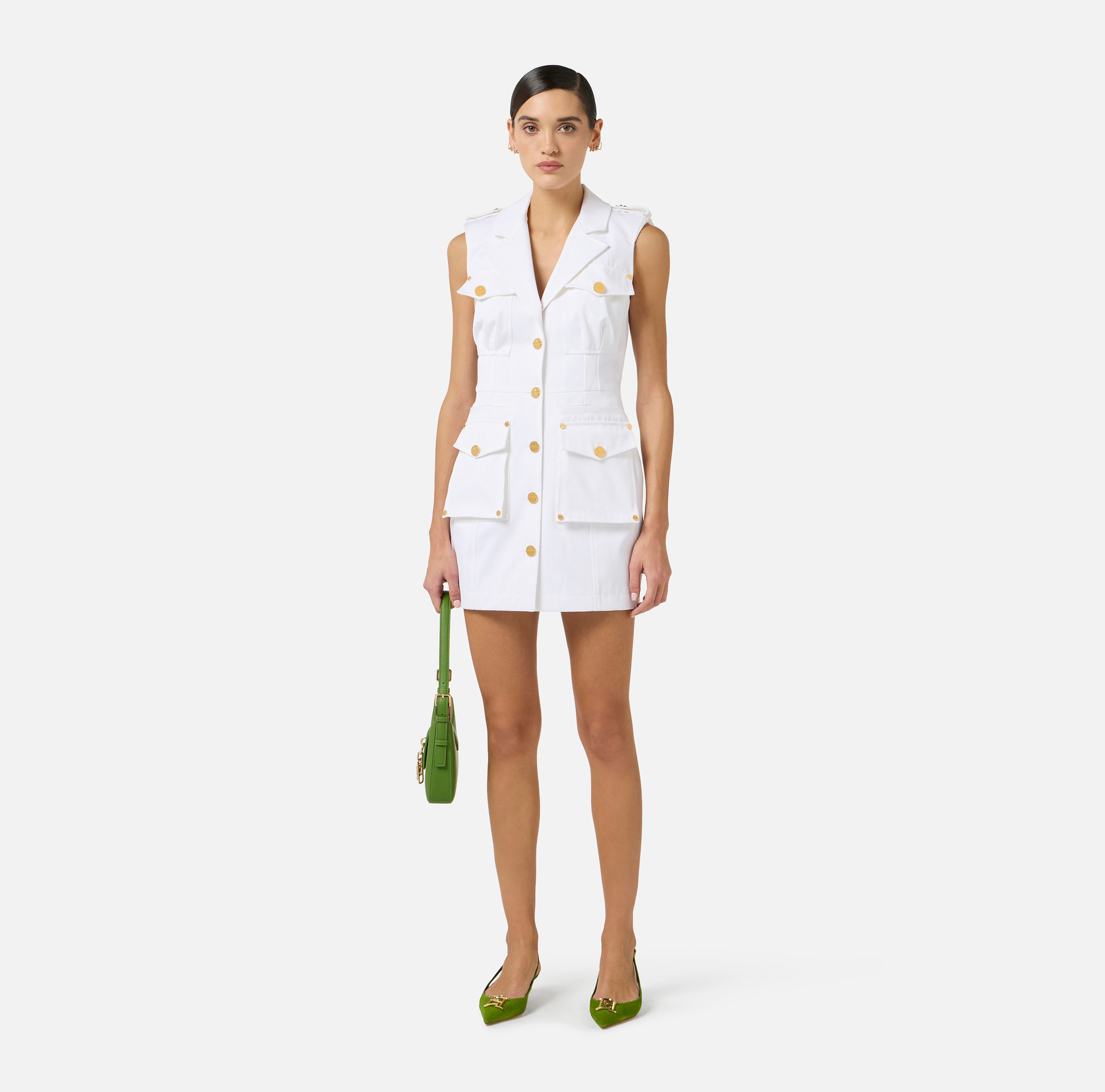 Robe en gabardine de coton avec grandes poches - Elisabetta Franchi