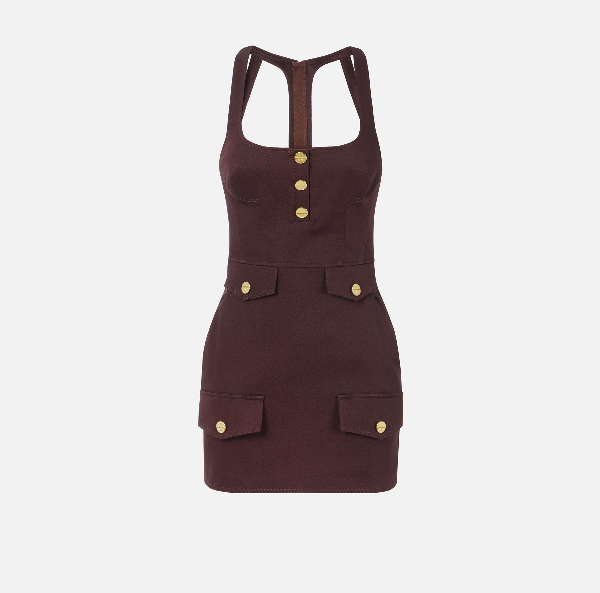 Mini abito in gabardina con patte