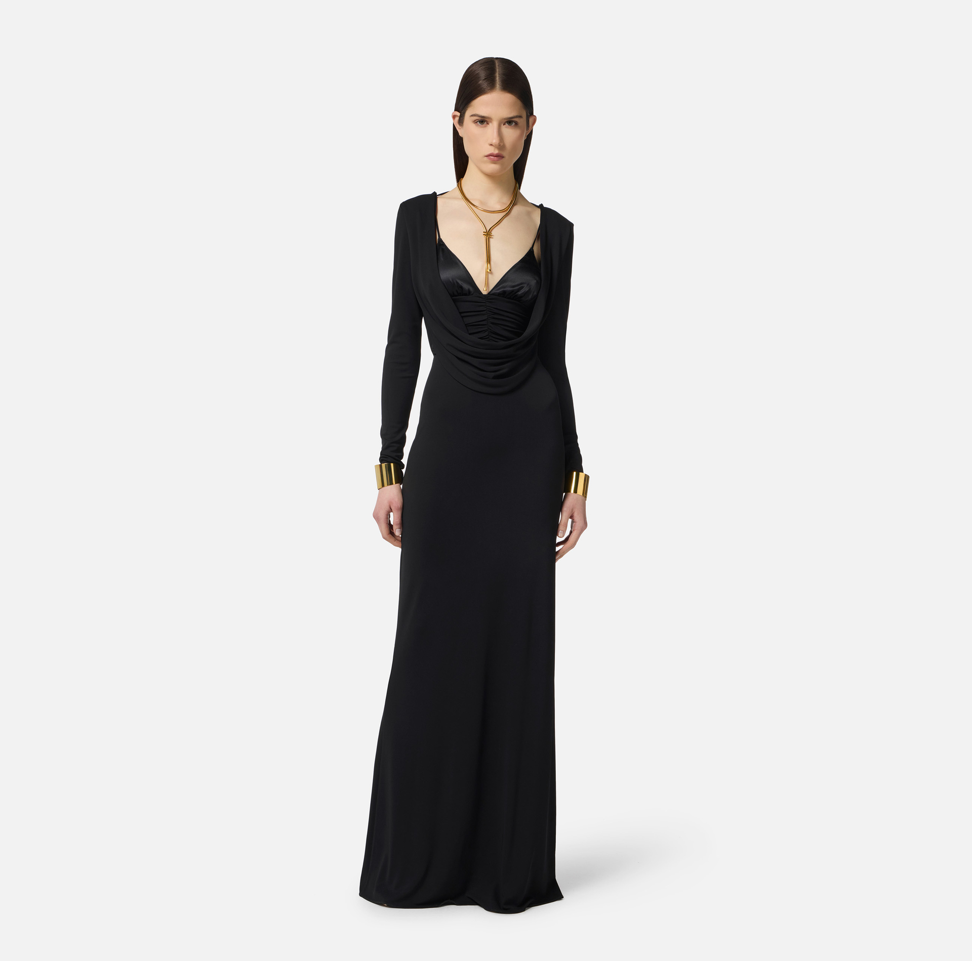 Red Carpet-Kleid aus fließendem Crêpe-Jersey - Elisabetta Franchi