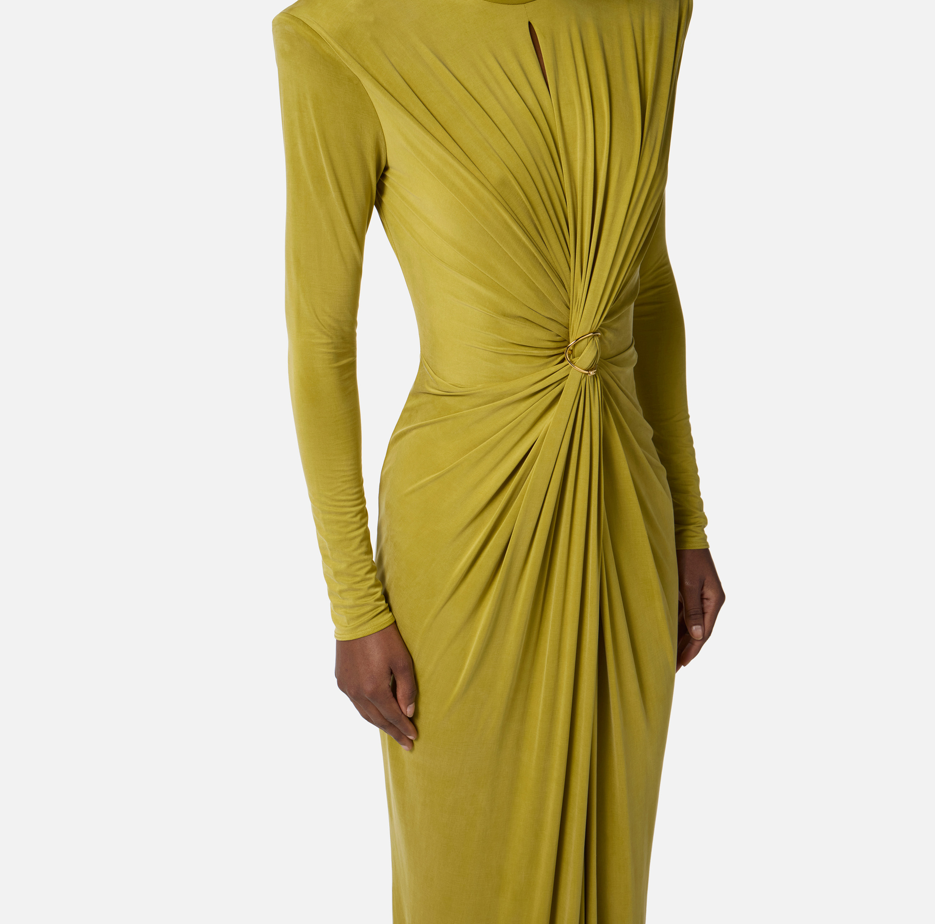 Vestido Red Carpet de punto cupro con drapeados - Elisabetta Franchi