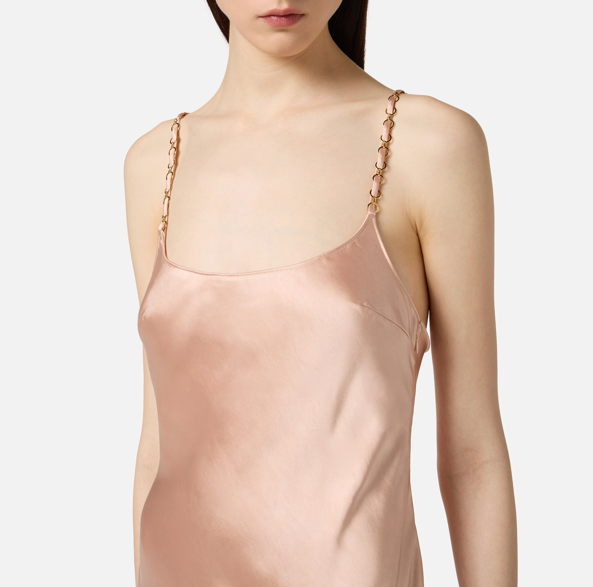 Robe Red Carpet en satin avec détails bijoux - Elisabetta Franchi