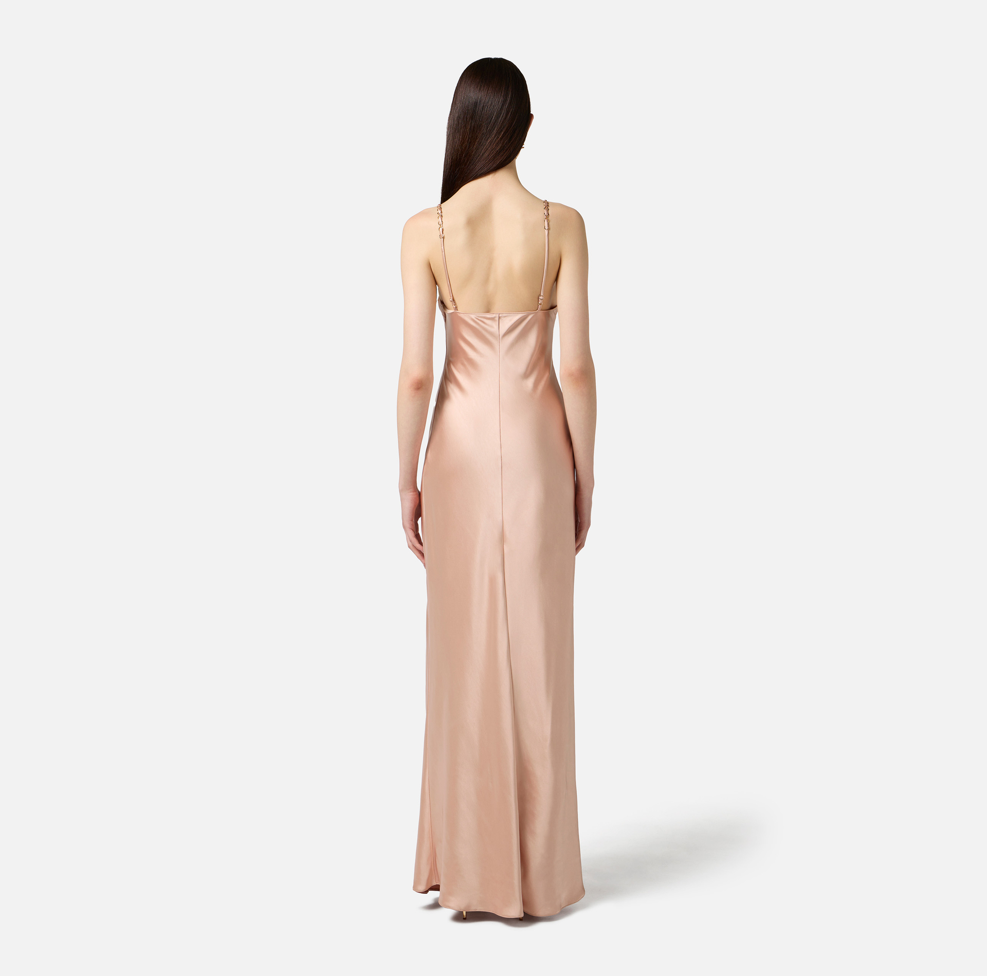 Robe Red Carpet en satin avec détails bijoux - Elisabetta Franchi