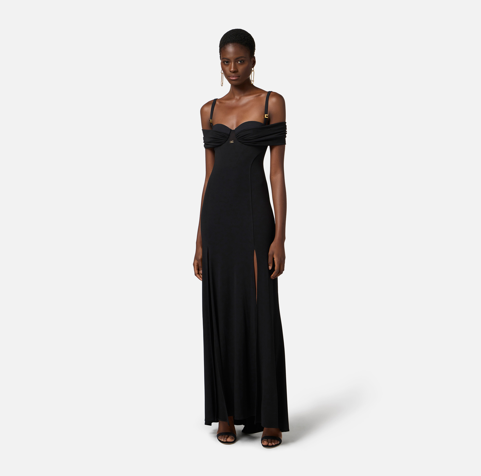Red Carpet crêpe jersey dress with corset - Elisabetta Franchi