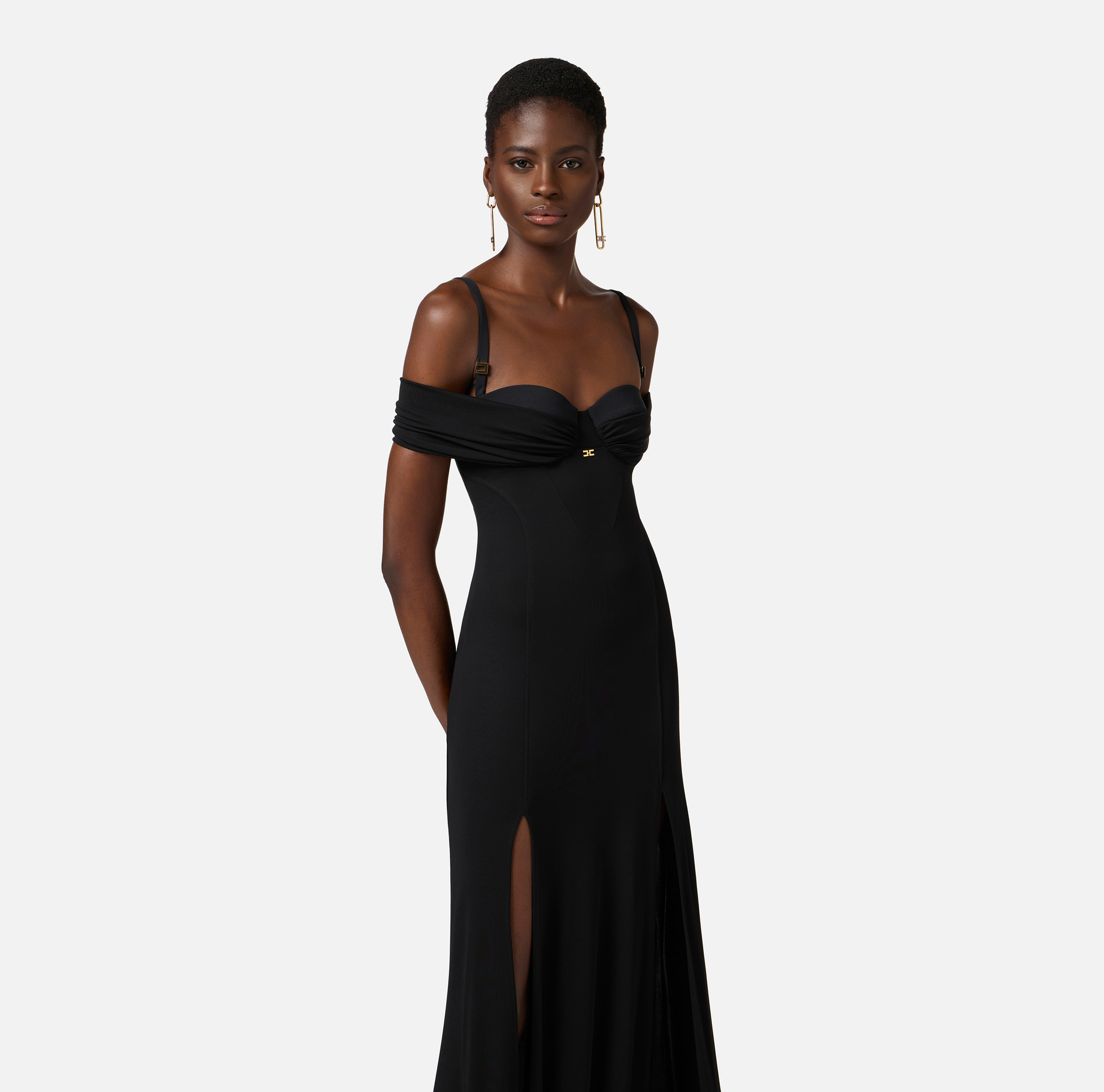 Red Carpet crêpe jersey dress with corset - Elisabetta Franchi