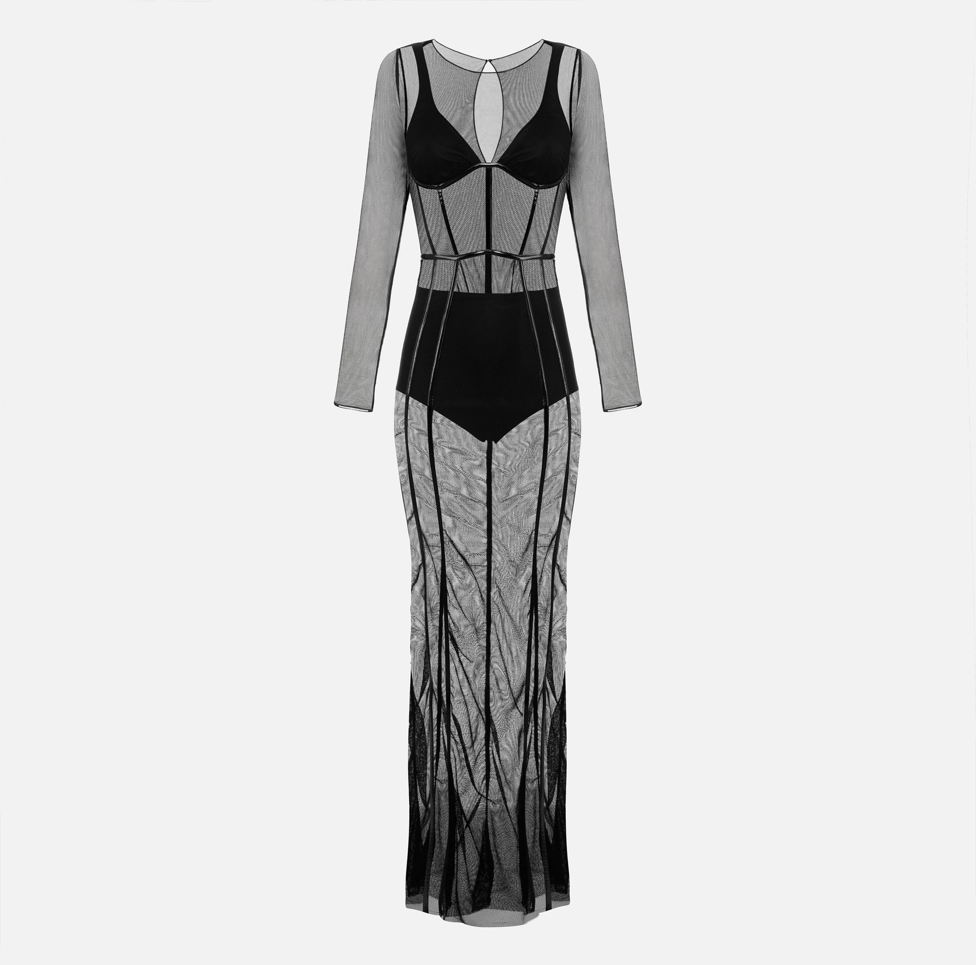 Red Carpet dress in stretch tulle fabric - Elisabetta Franchi