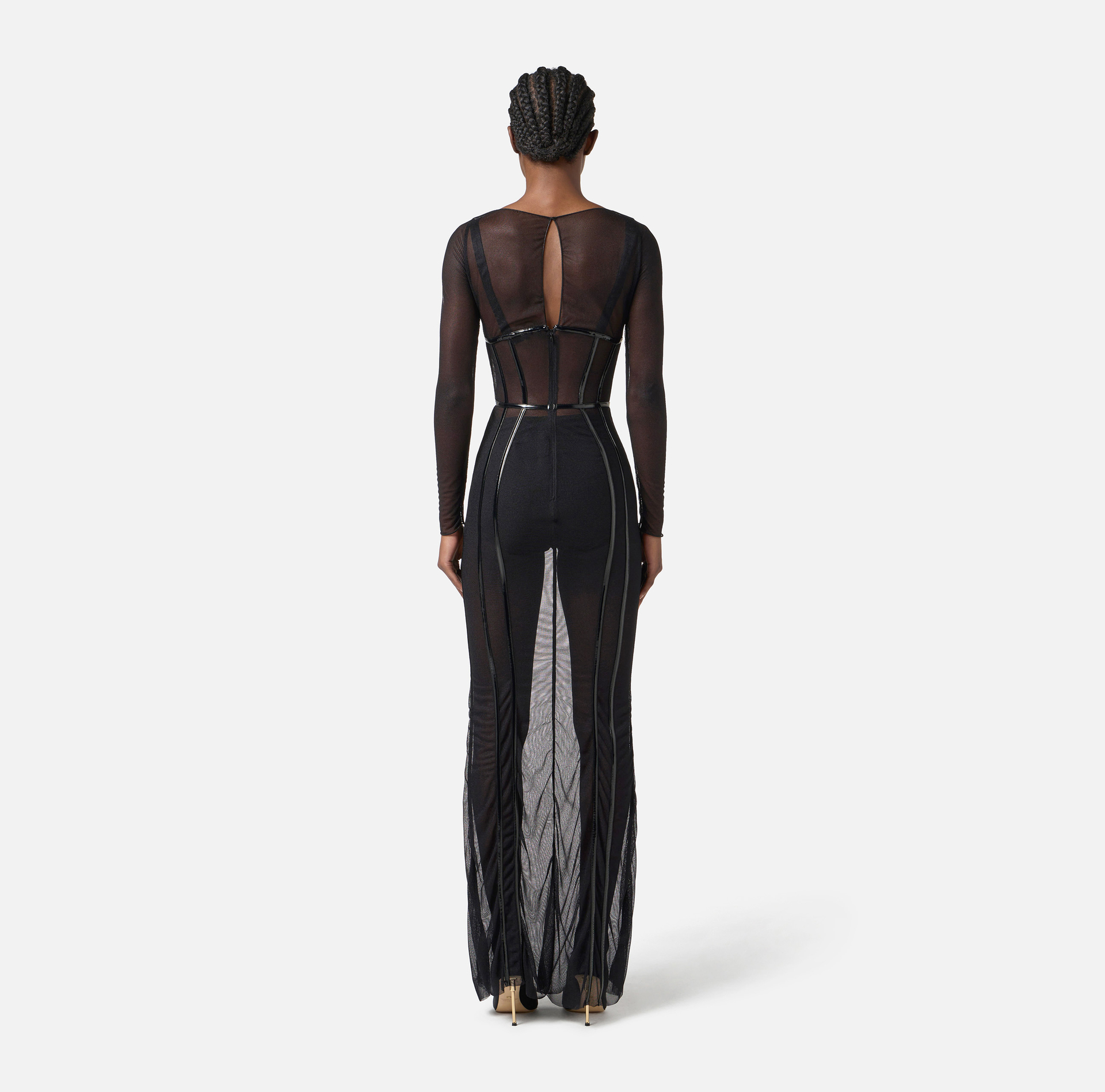 Red Carpet dress in stretch tulle fabric - Elisabetta Franchi