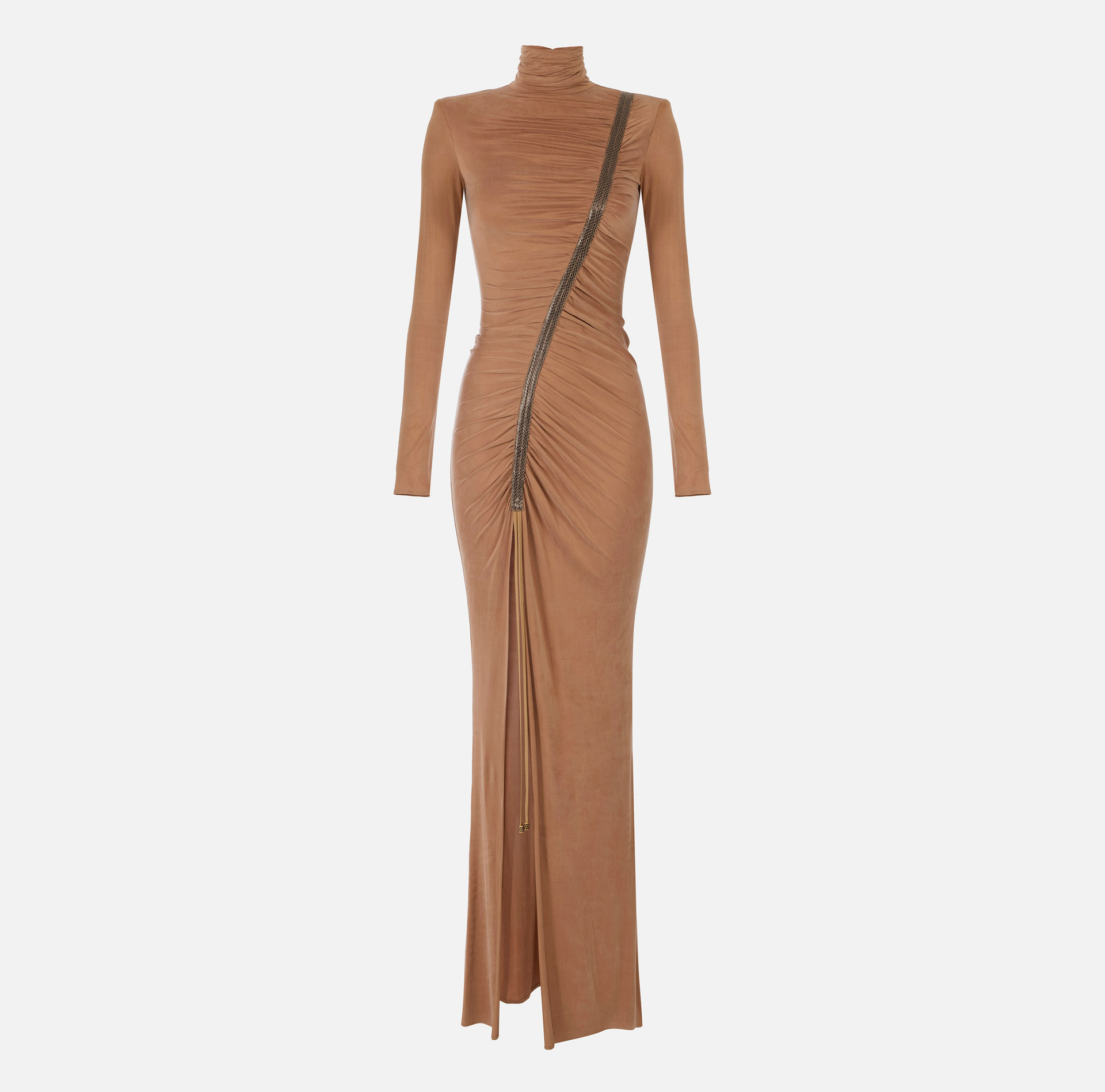 Vestido Red Carpet de punto cupro con detalles pitón - Elisabetta Franchi