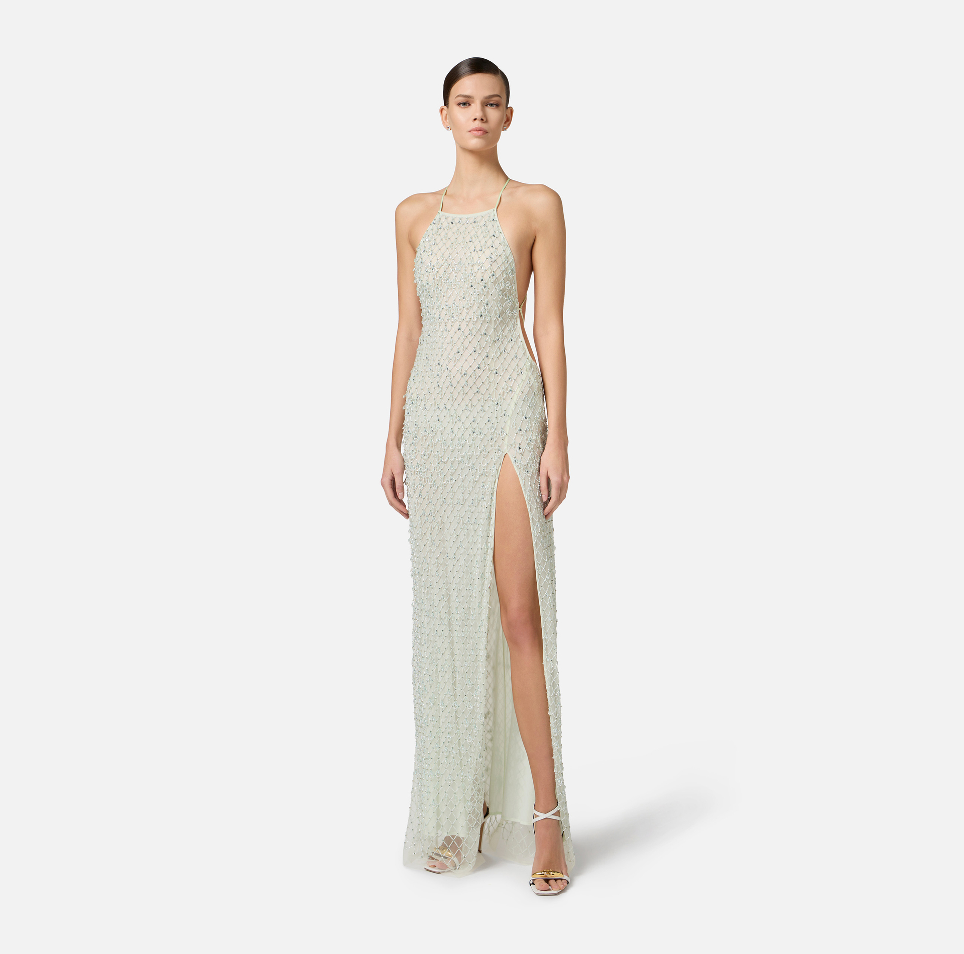 Red Carpet-Kleid aus Tüll mit Allover-Kristallen - Elisabetta Franchi