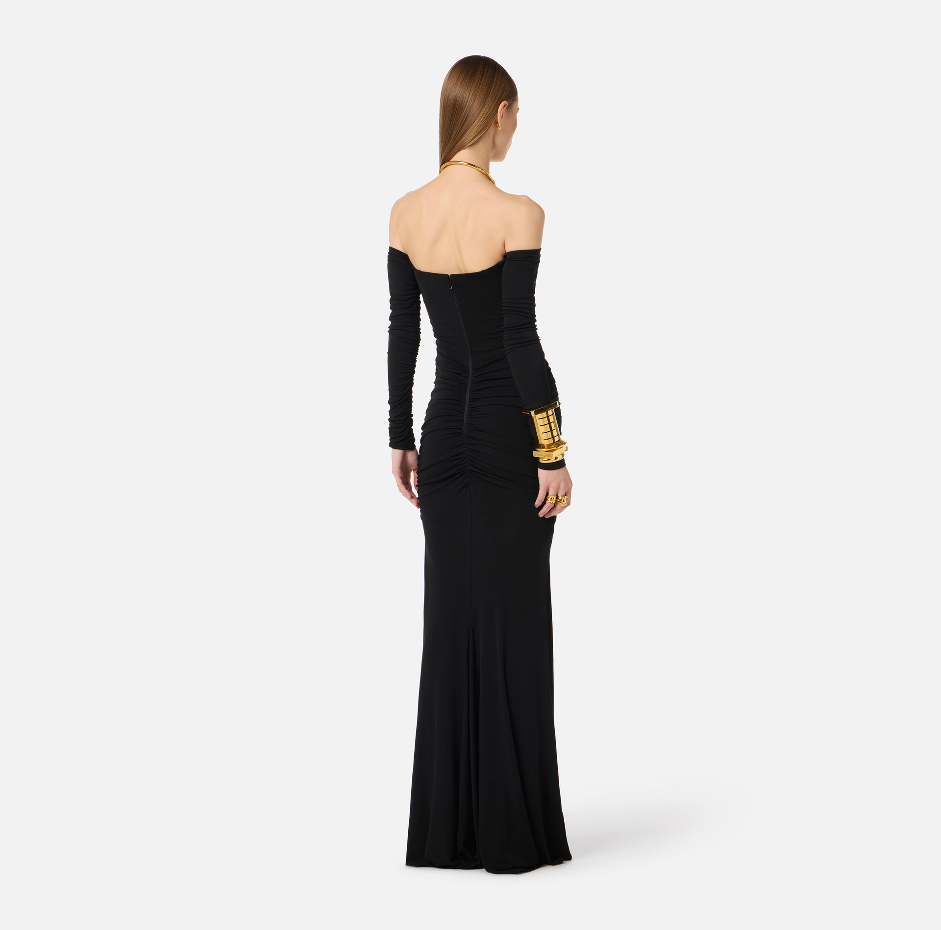 Robe Red Carpet en jersey crêpe avec drapés - Elisabetta Franchi