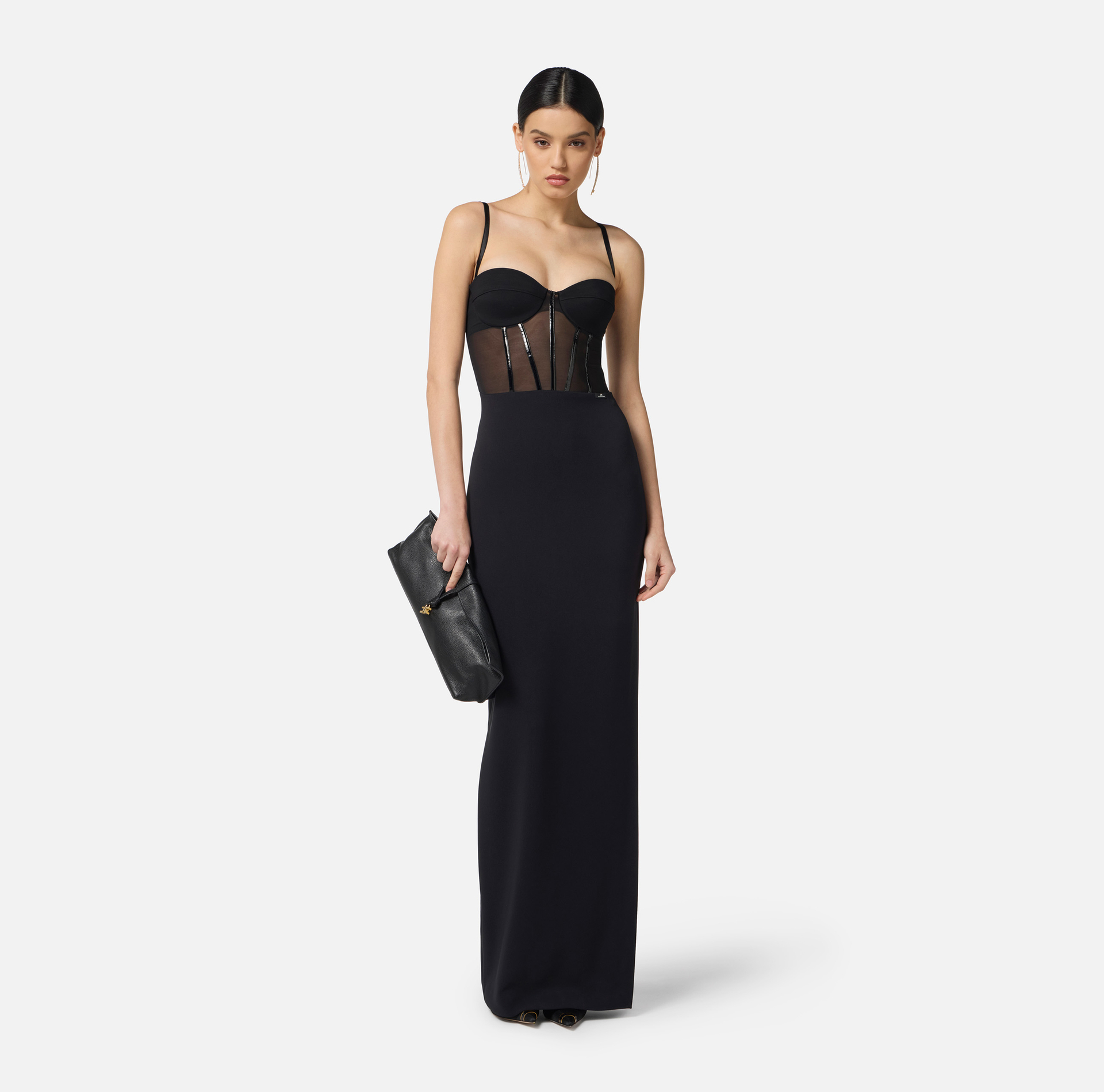 Red Carpet dress in lightweight crêpe and tulle fabrics - Elisabetta Franchi