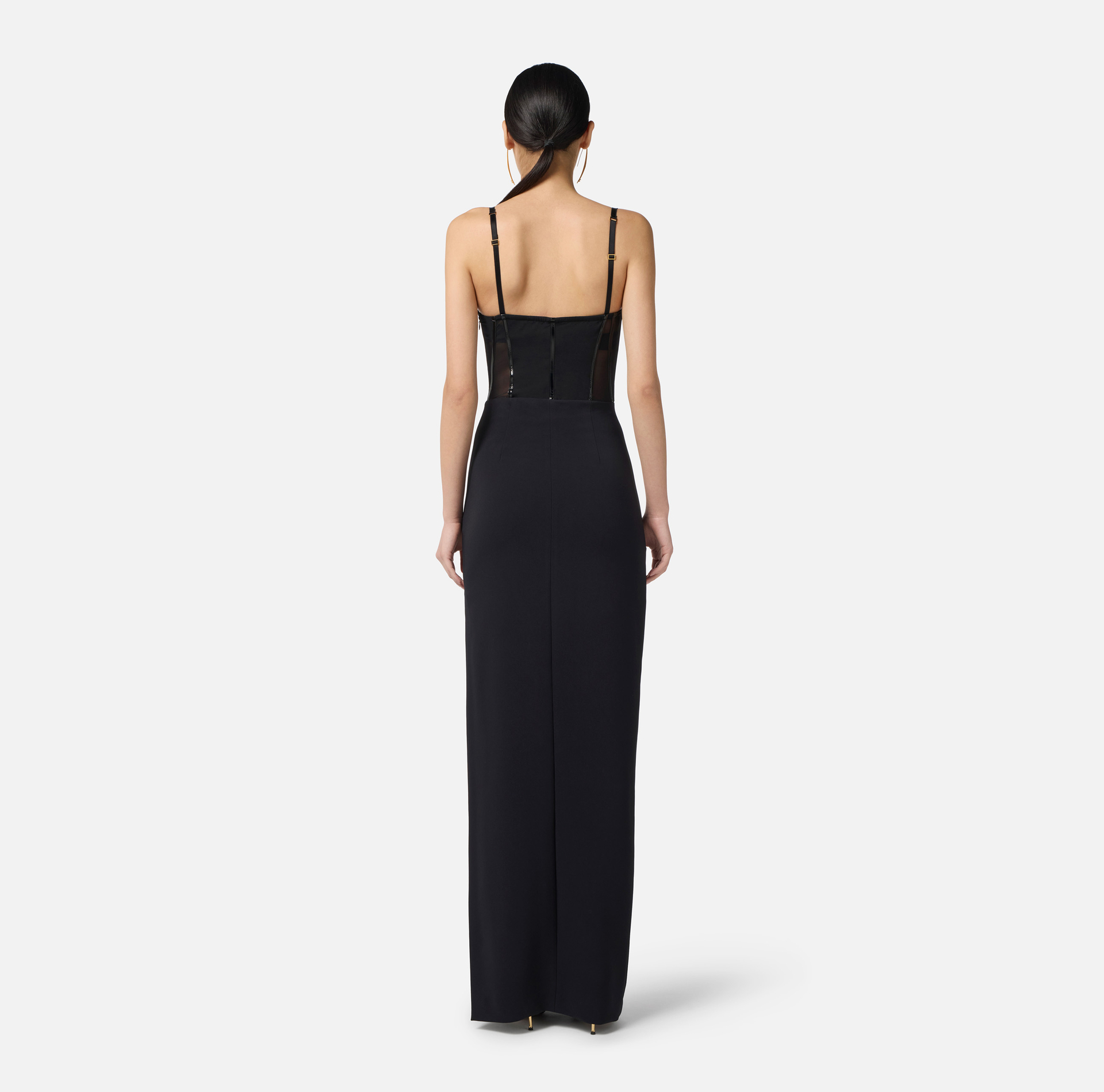 Red Carpet dress in lightweight crêpe and tulle fabrics - Elisabetta Franchi