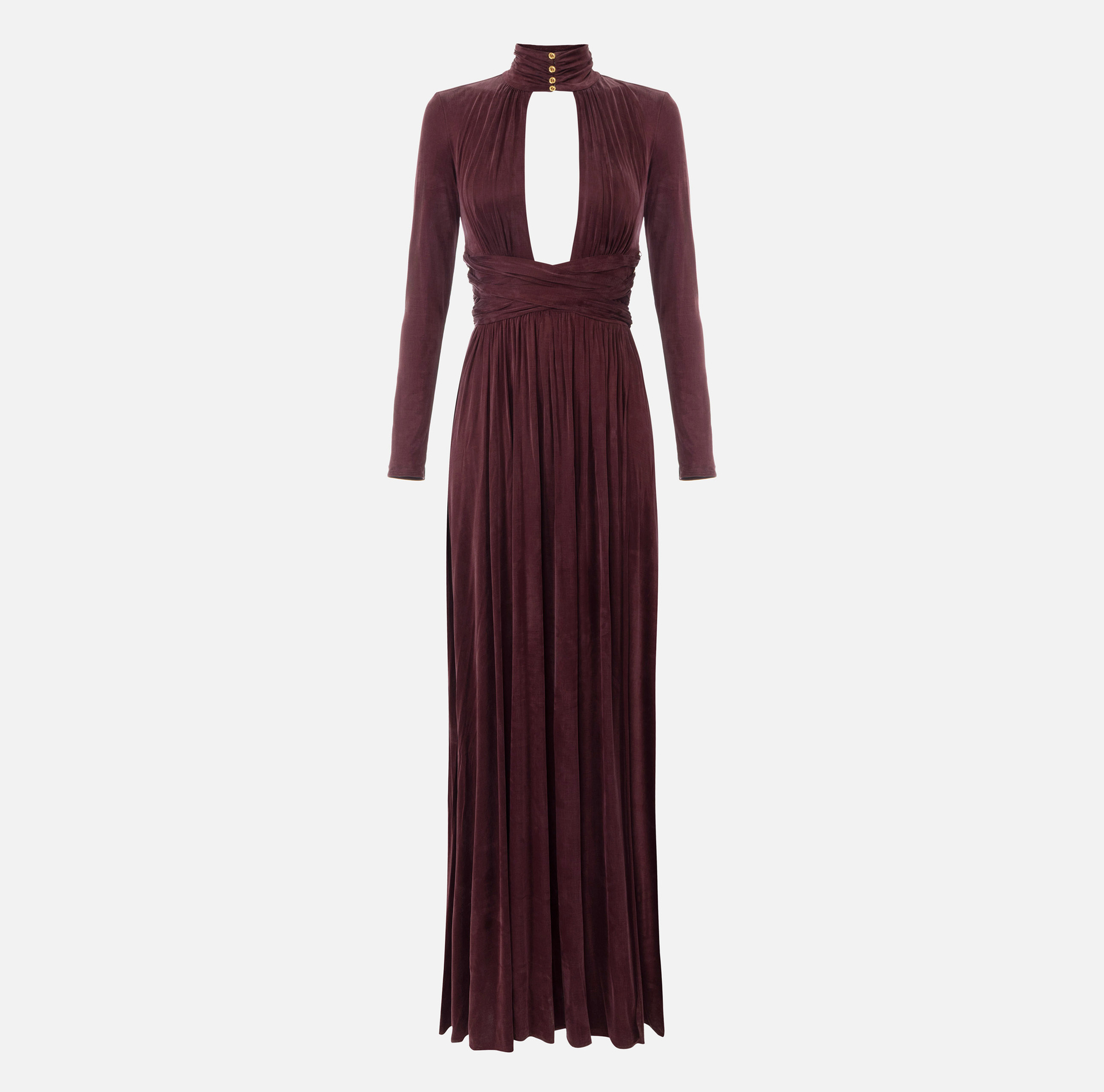 Vestido Red Carpet de punto cupro con drapeados - Elisabetta Franchi