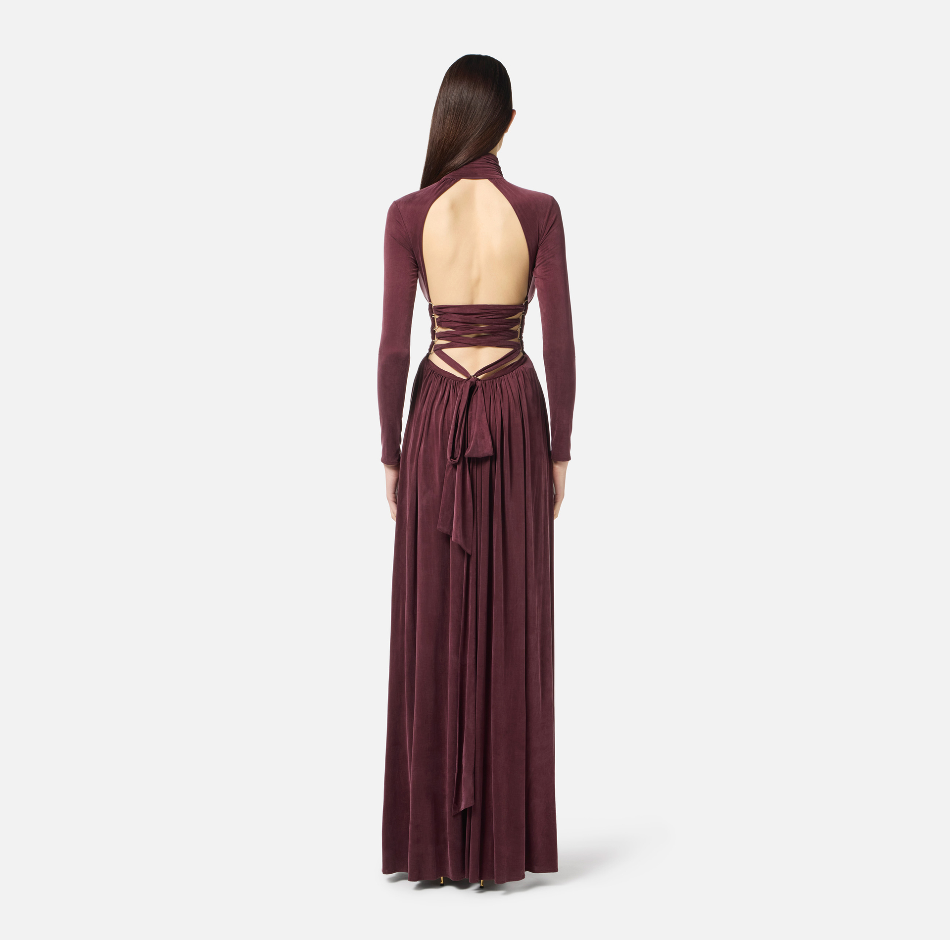 Vestido Red Carpet de punto cupro con drapeados - Elisabetta Franchi