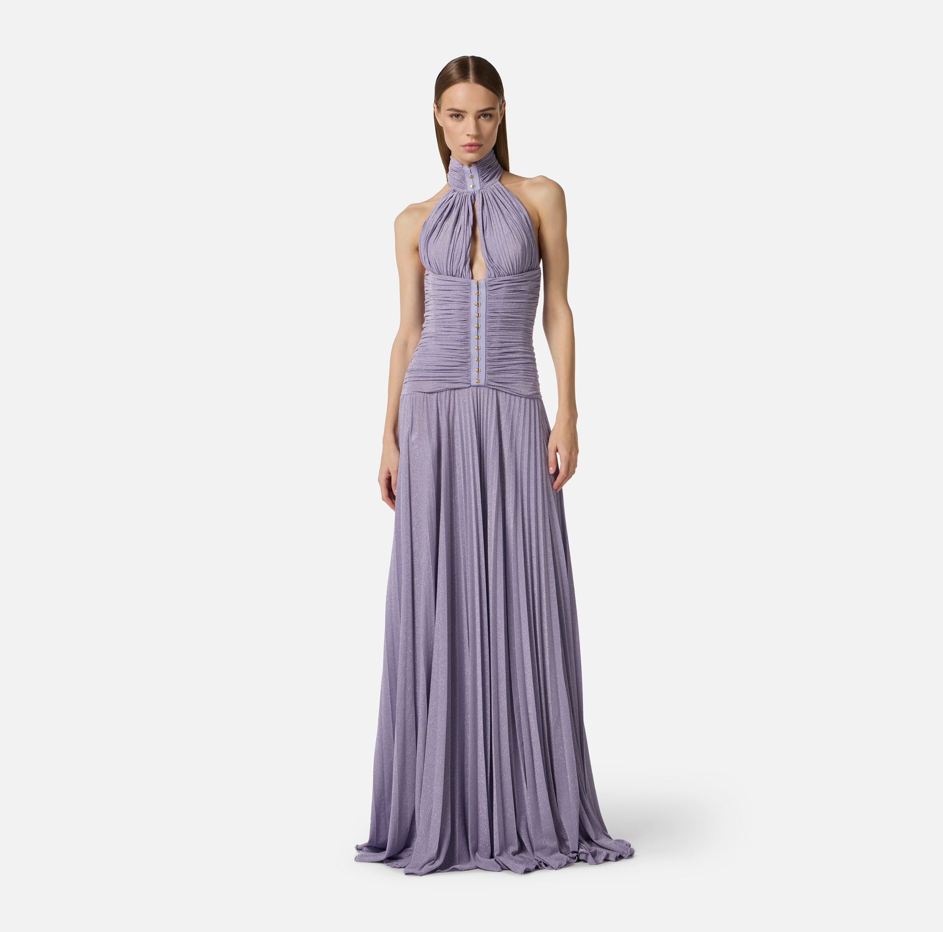 Red Carpet dress in lamé-effect jersey - Elisabetta Franchi