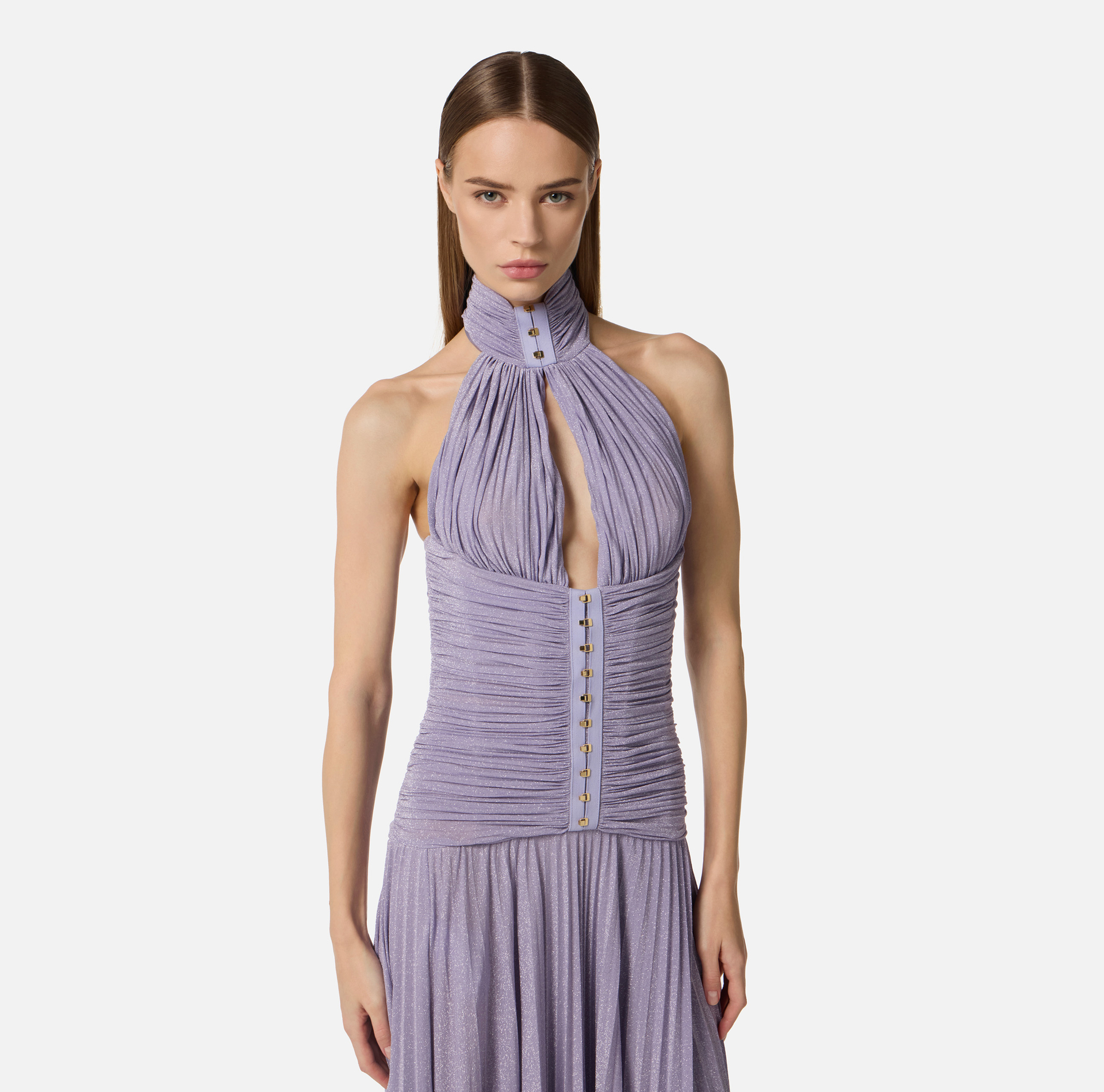 Red Carpet dress in lamé-effect jersey - Elisabetta Franchi