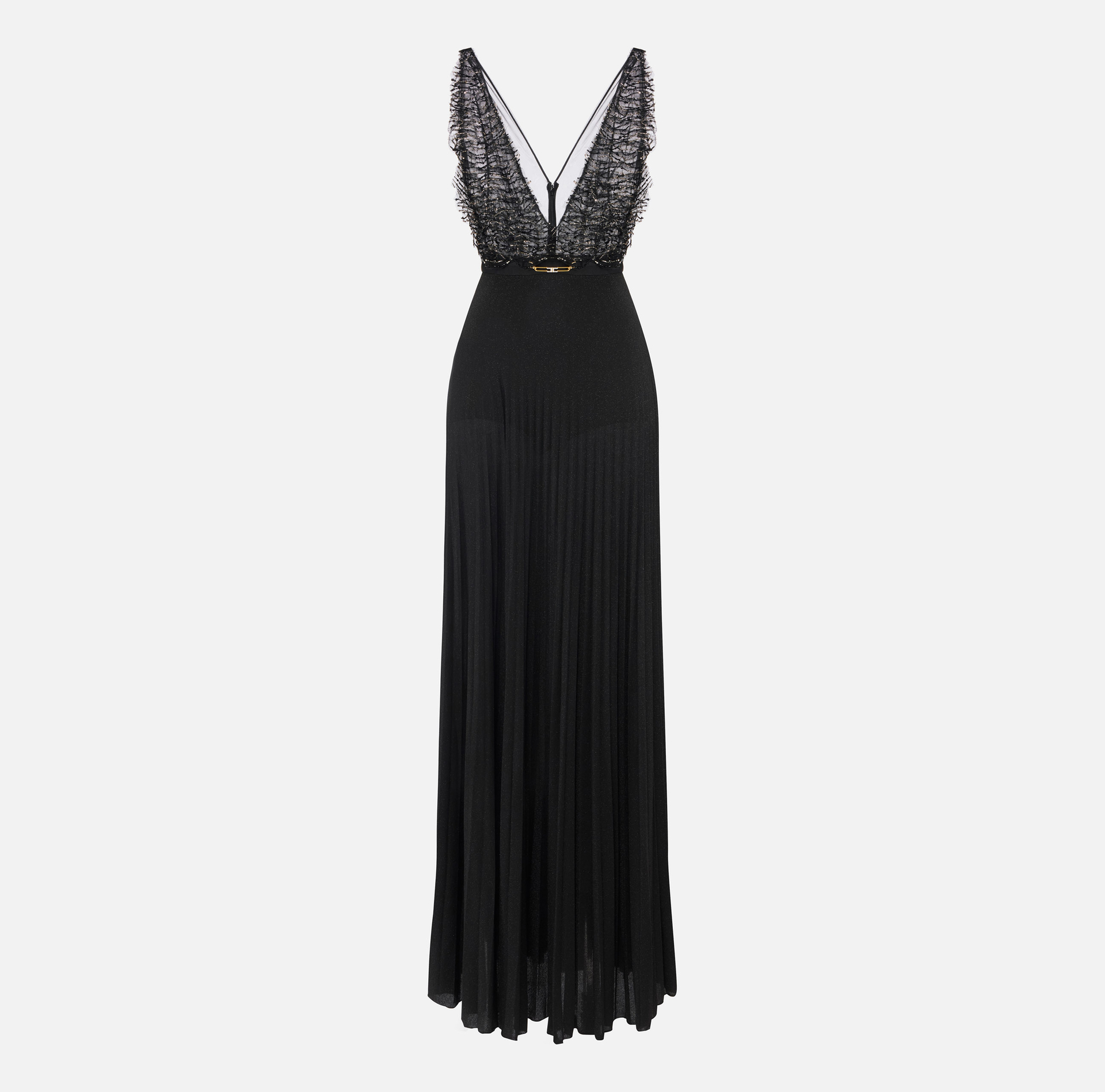 Abito Red Carpet in tulle e jersey con cristalli - Elisabetta Franchi