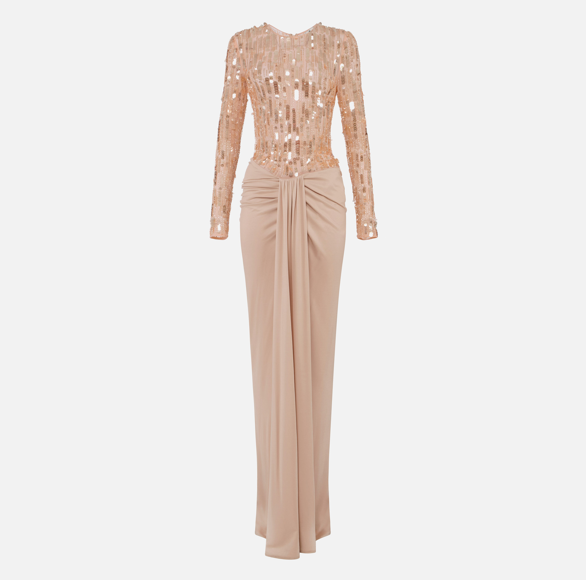 Vestido Red Carpet de tul y punto con lentejuelas - Elisabetta Franchi