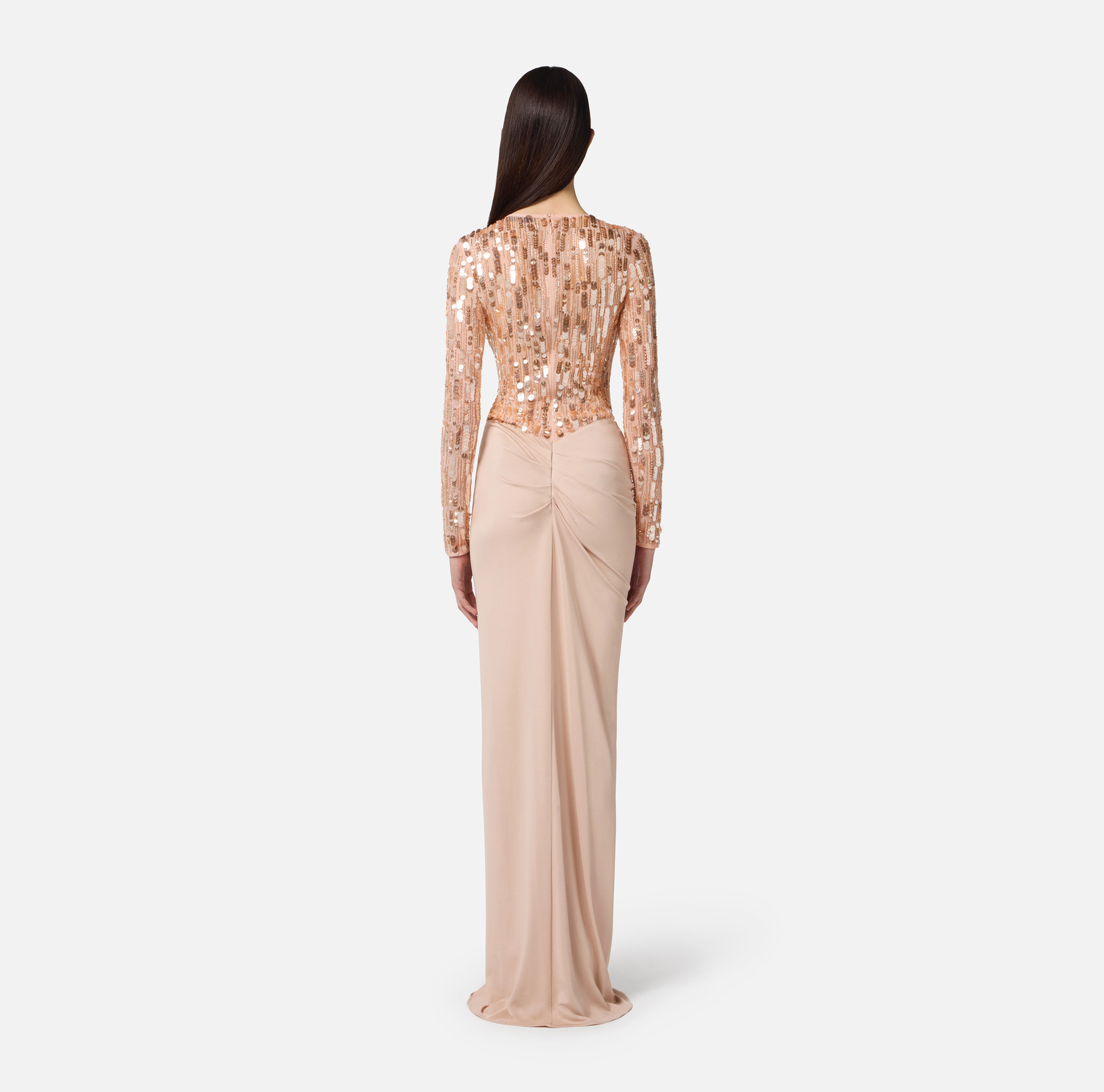 Vestido Red Carpet de tul y punto con lentejuelas - Elisabetta Franchi