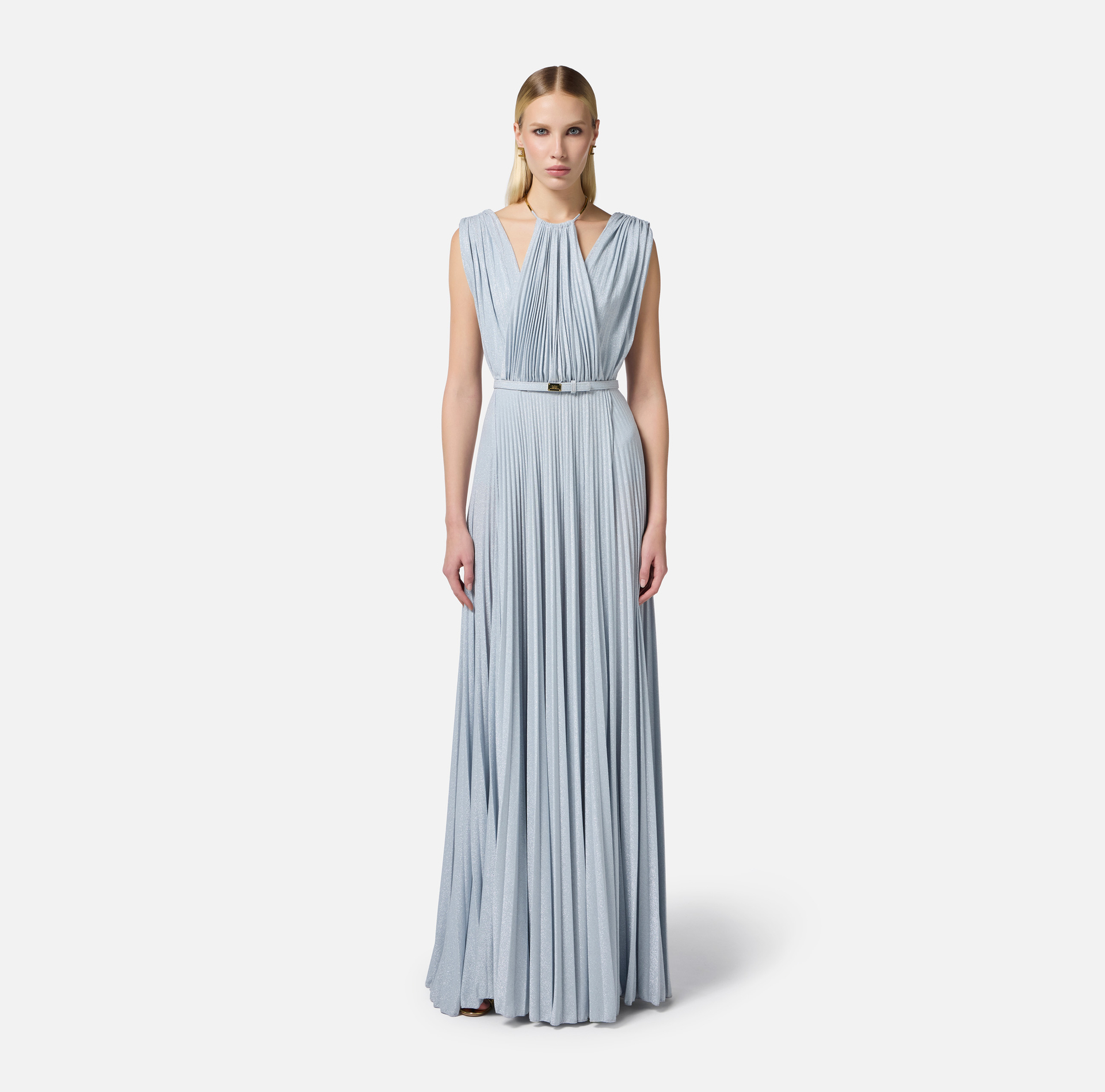 Abito Red Carpet in jersey lurex con cintura - Elisabetta Franchi