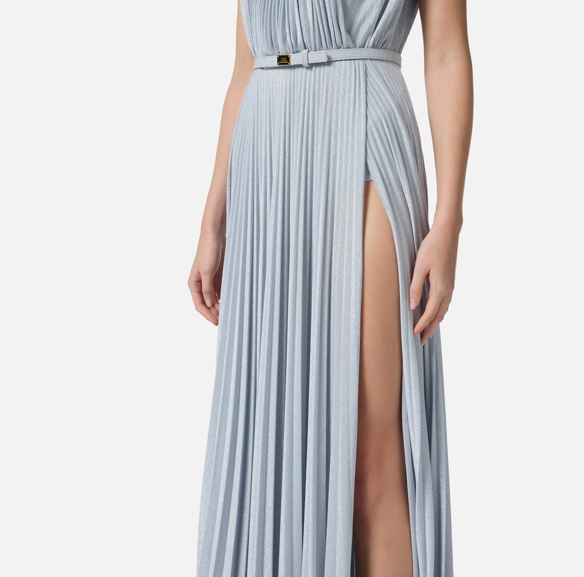 Abito Red Carpet in jersey lurex con cintura - Elisabetta Franchi