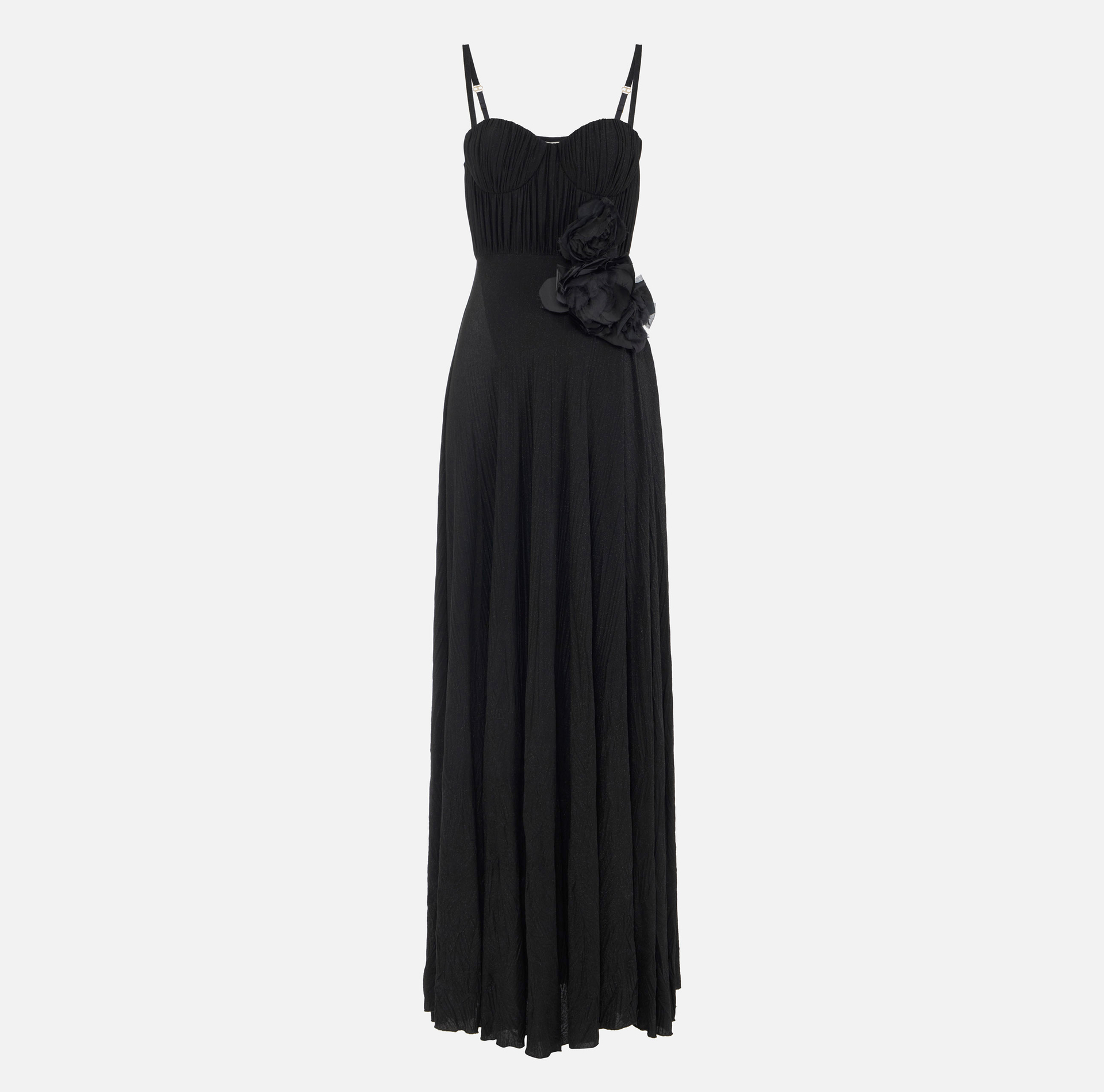 Abito Red Carpet in jersey lurex con fiore ricamato - Elisabetta Franchi