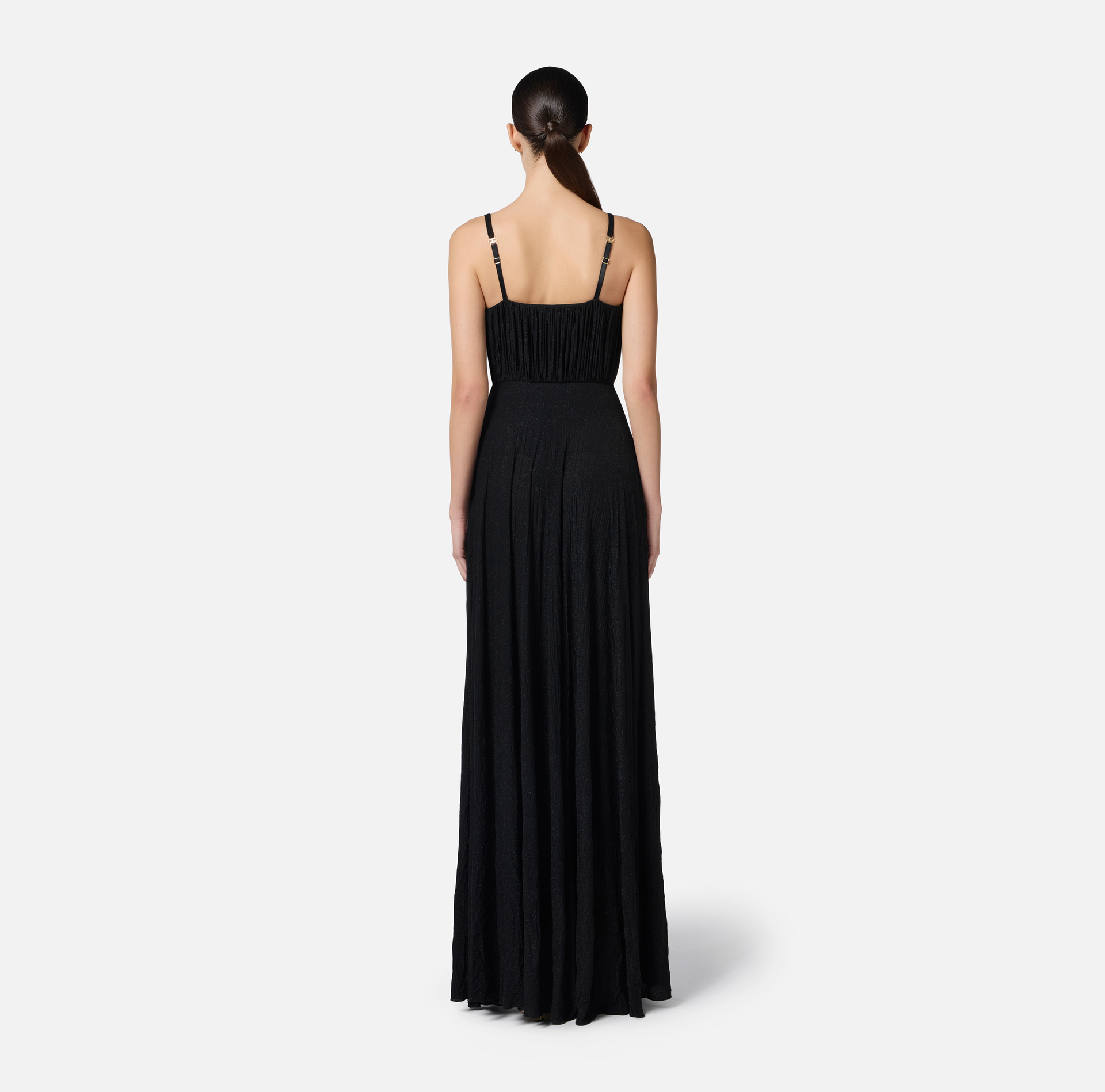Abito Red Carpet in jersey lurex con fiore ricamato - Elisabetta Franchi