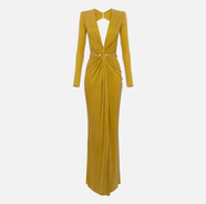 Abito Red Carpet In Jersey Cupro Con Piercing Elisabetta Franchi