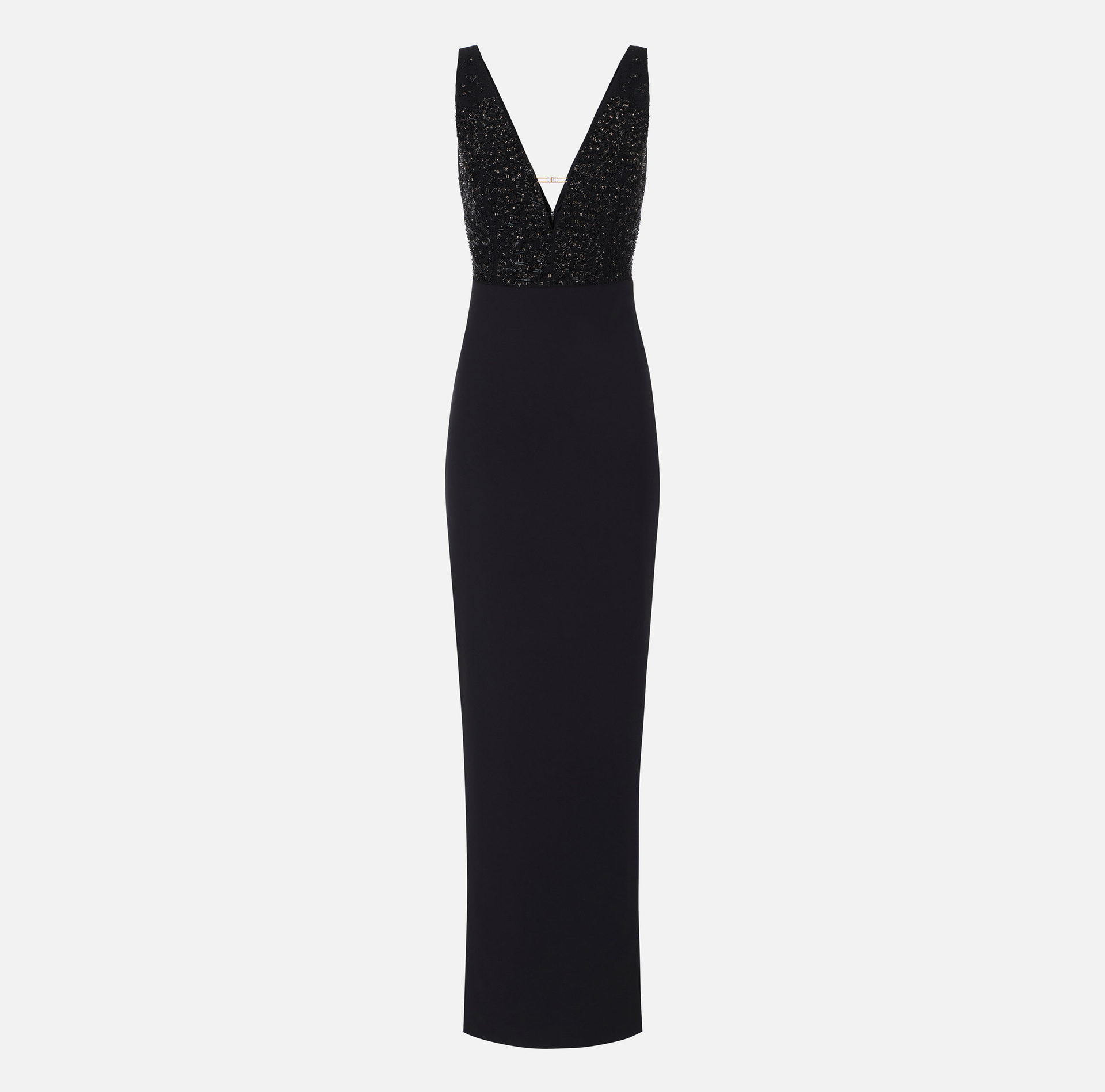 Red Carpet dress in georgette and crêpe fabrics with crystals - Elisabetta Franchi