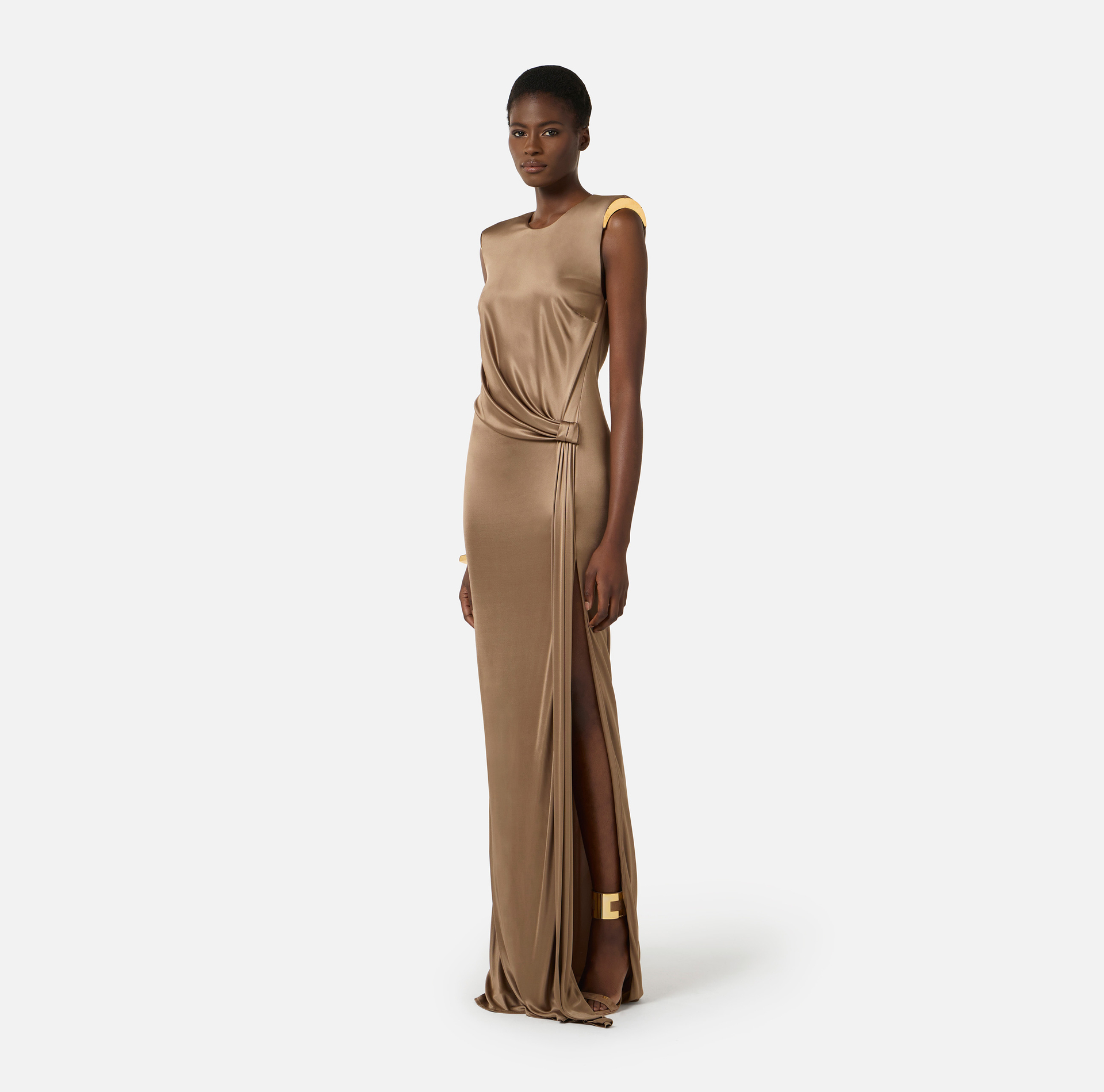 Red Carpet dress in shiny viscose jersey - Elisabetta Franchi