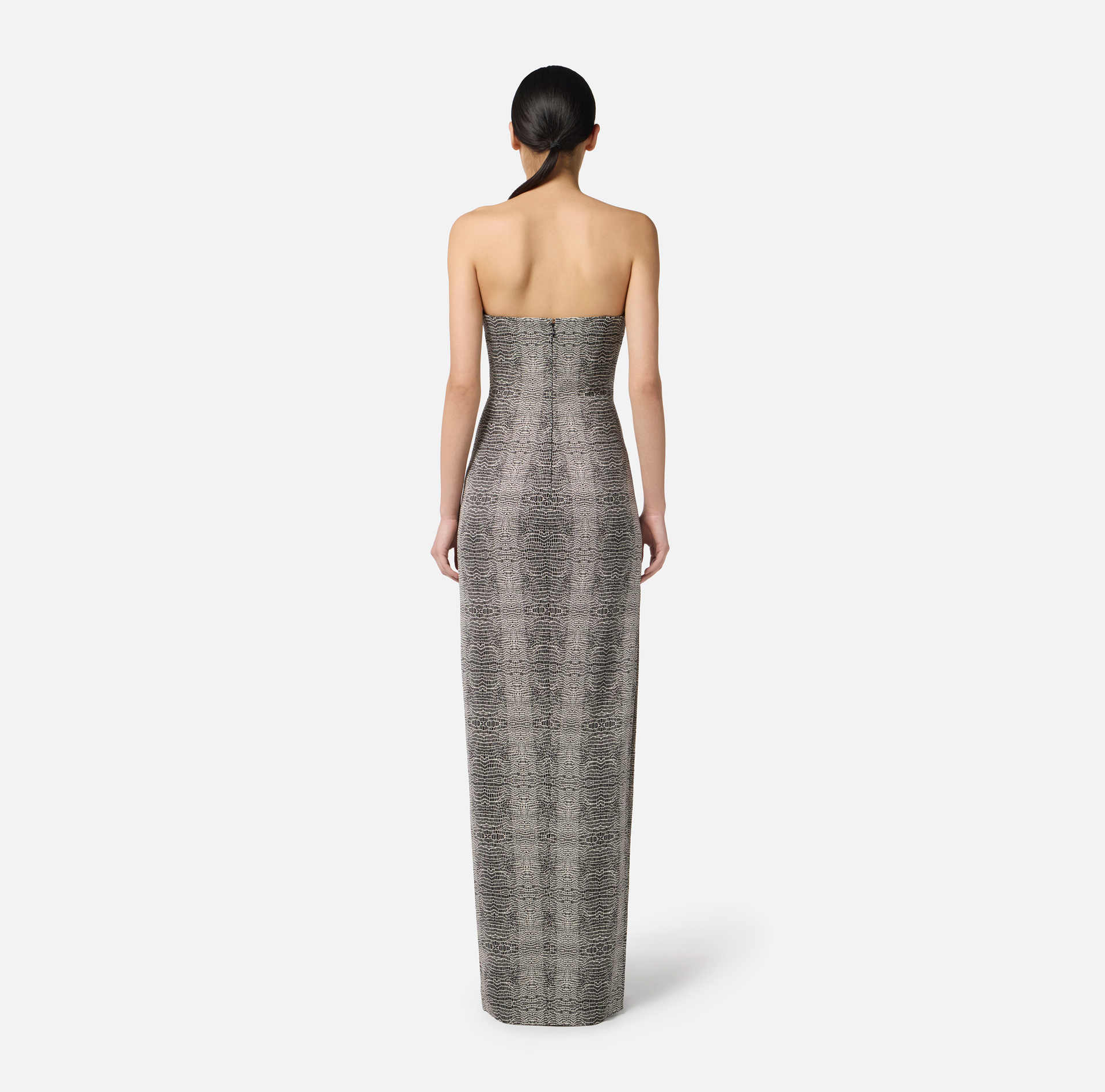 Vestido Red Carpet de crepé con estampado pitón - Elisabetta Franchi