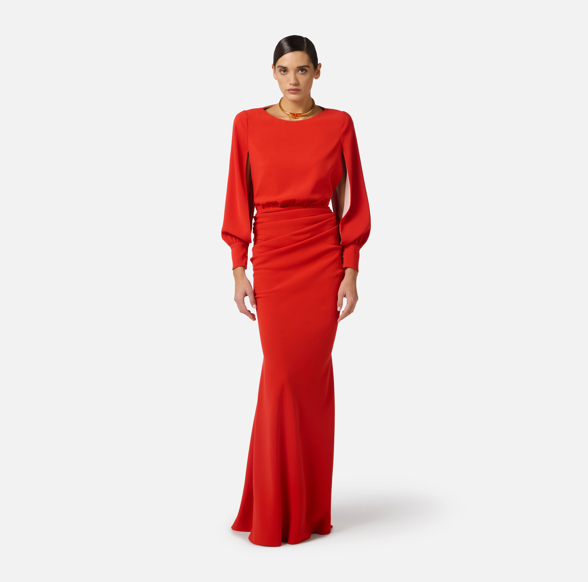Red Carpet dress in lightweight crêpe fabric - Elisabetta Franchi
