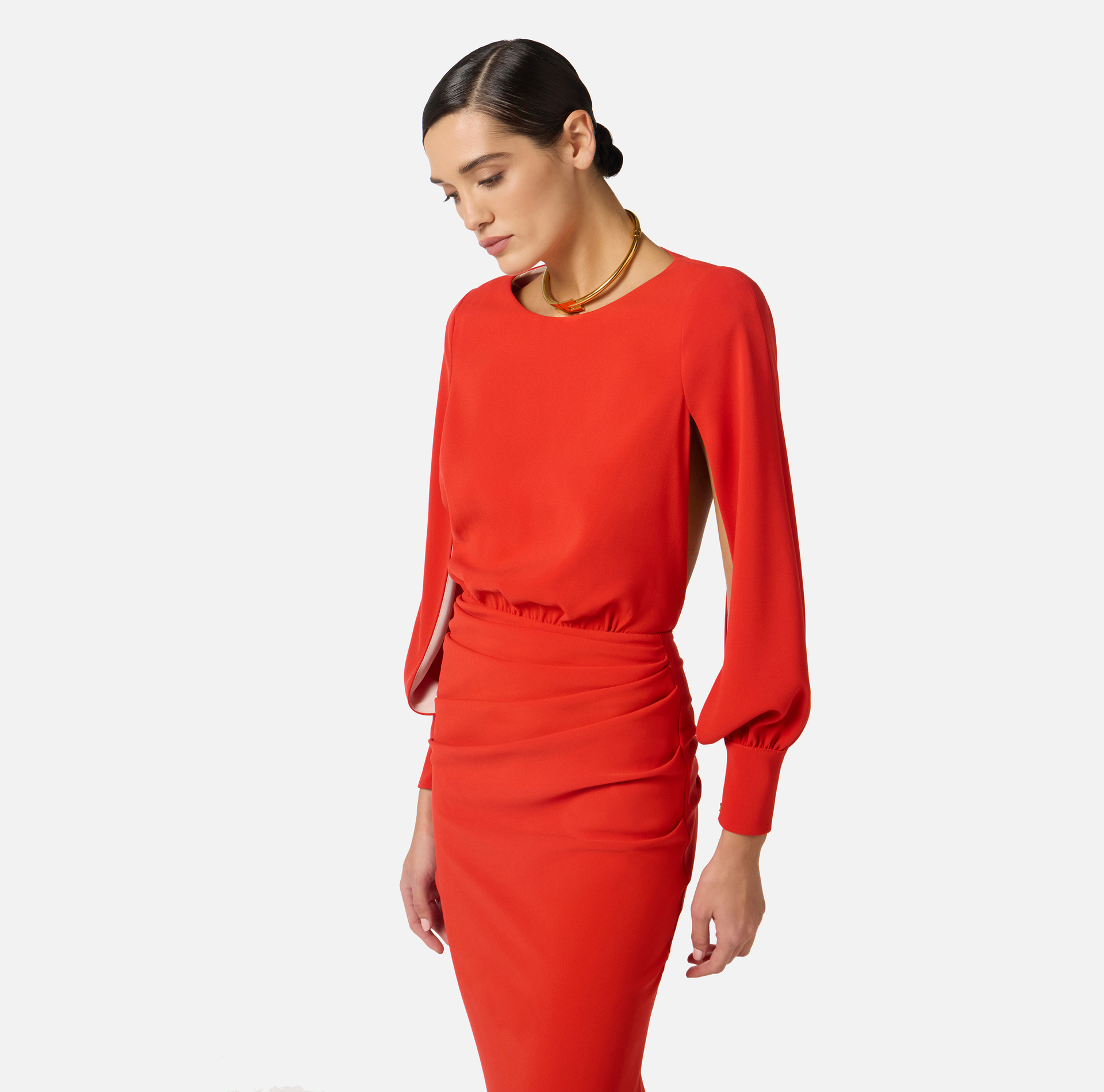 Red Carpet dress in lightweight crêpe fabric - Elisabetta Franchi