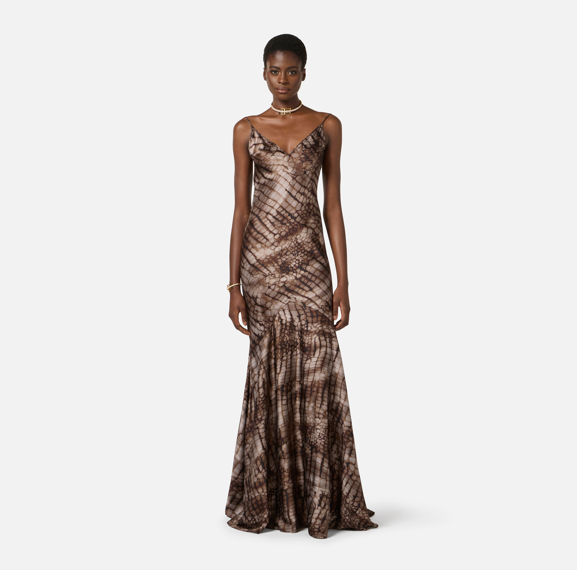 Crocodile River Print Pattern Dress