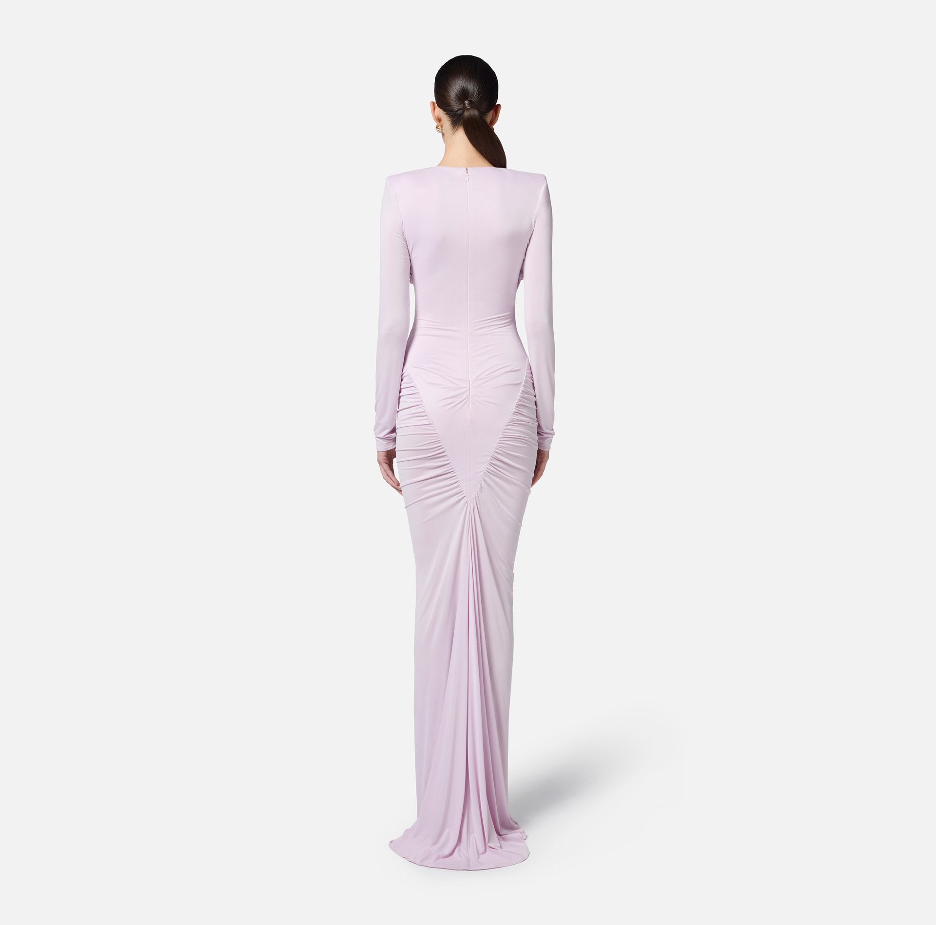Robe Red Carpet en jersey cupro avec découpe et traîne - Elisabetta Franchi