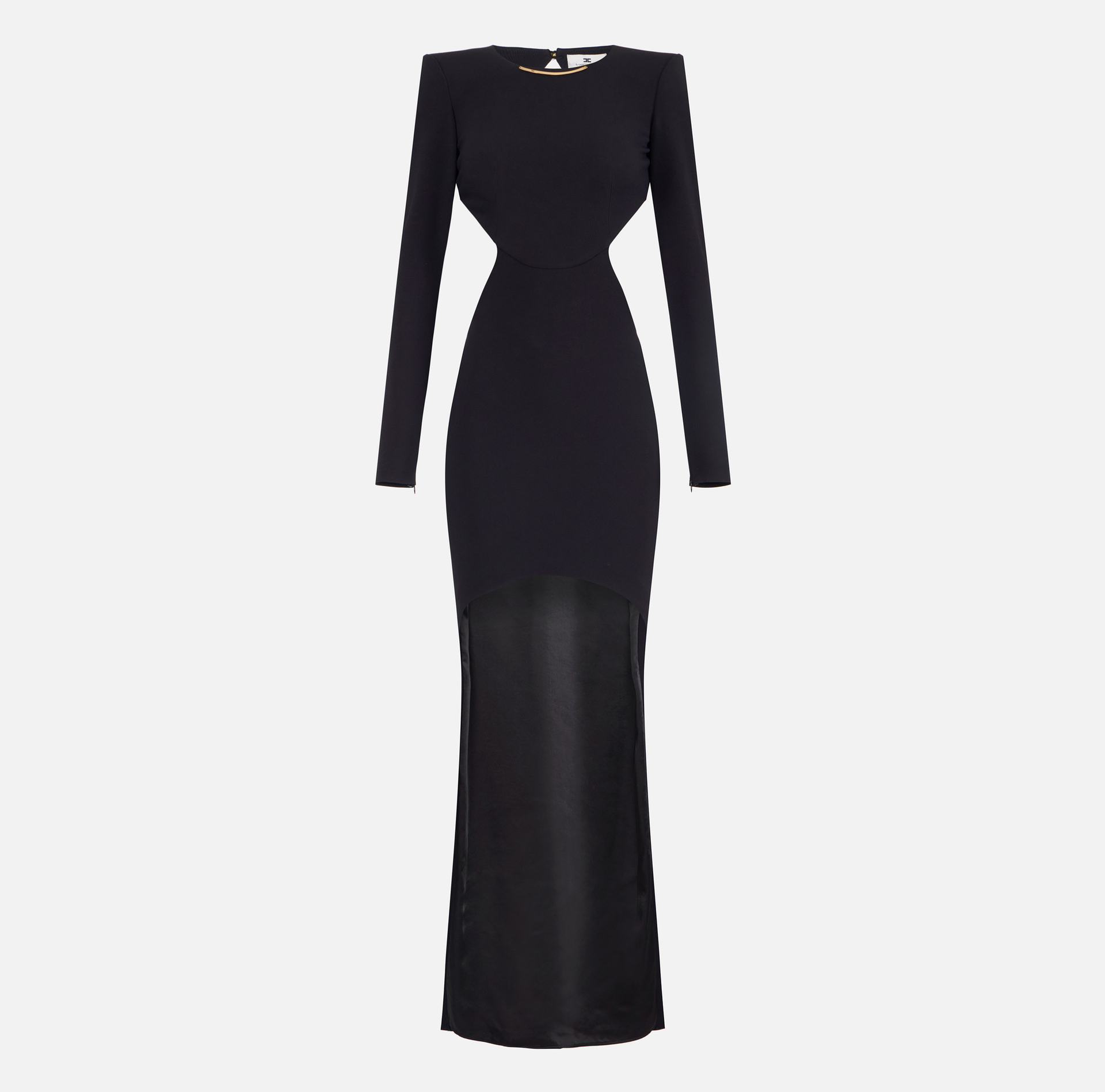 Abito Red Carpet in crêpe leggero con cut-out e coda