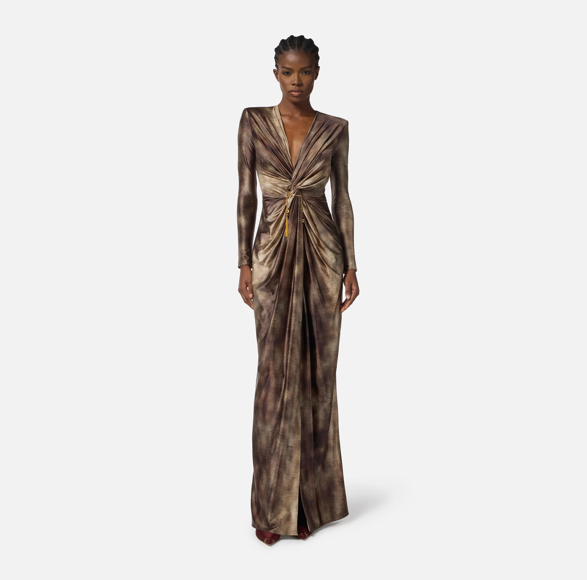 Red Carpet dress in Lycra fabric with python print - Elisabetta Franchi