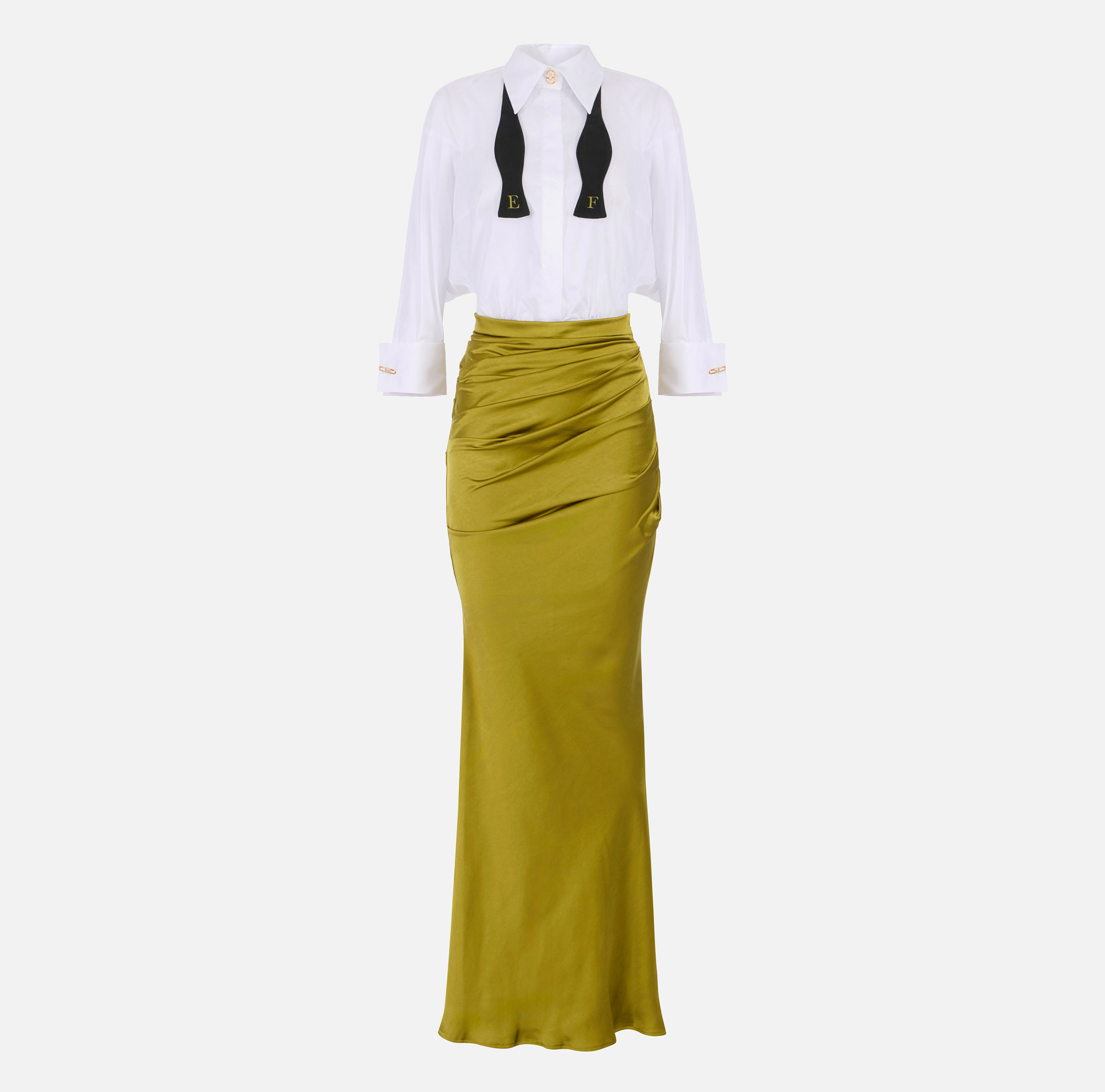 Robe Red Carpet en popeline et satin avec papillon - Elisabetta Franchi