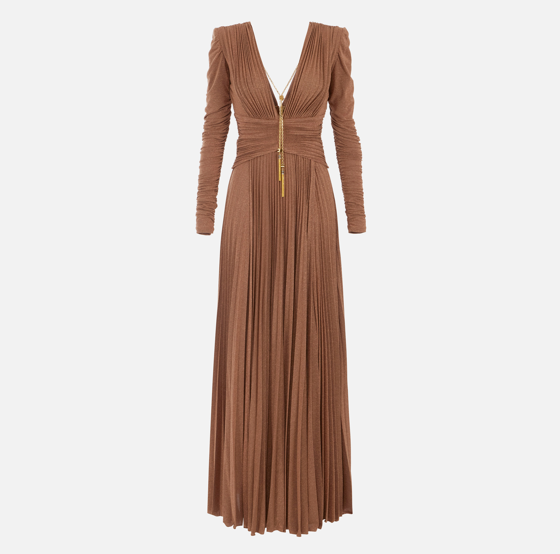 Red Carpet dress in lurex jersey with necklace - Elisabetta Franchi