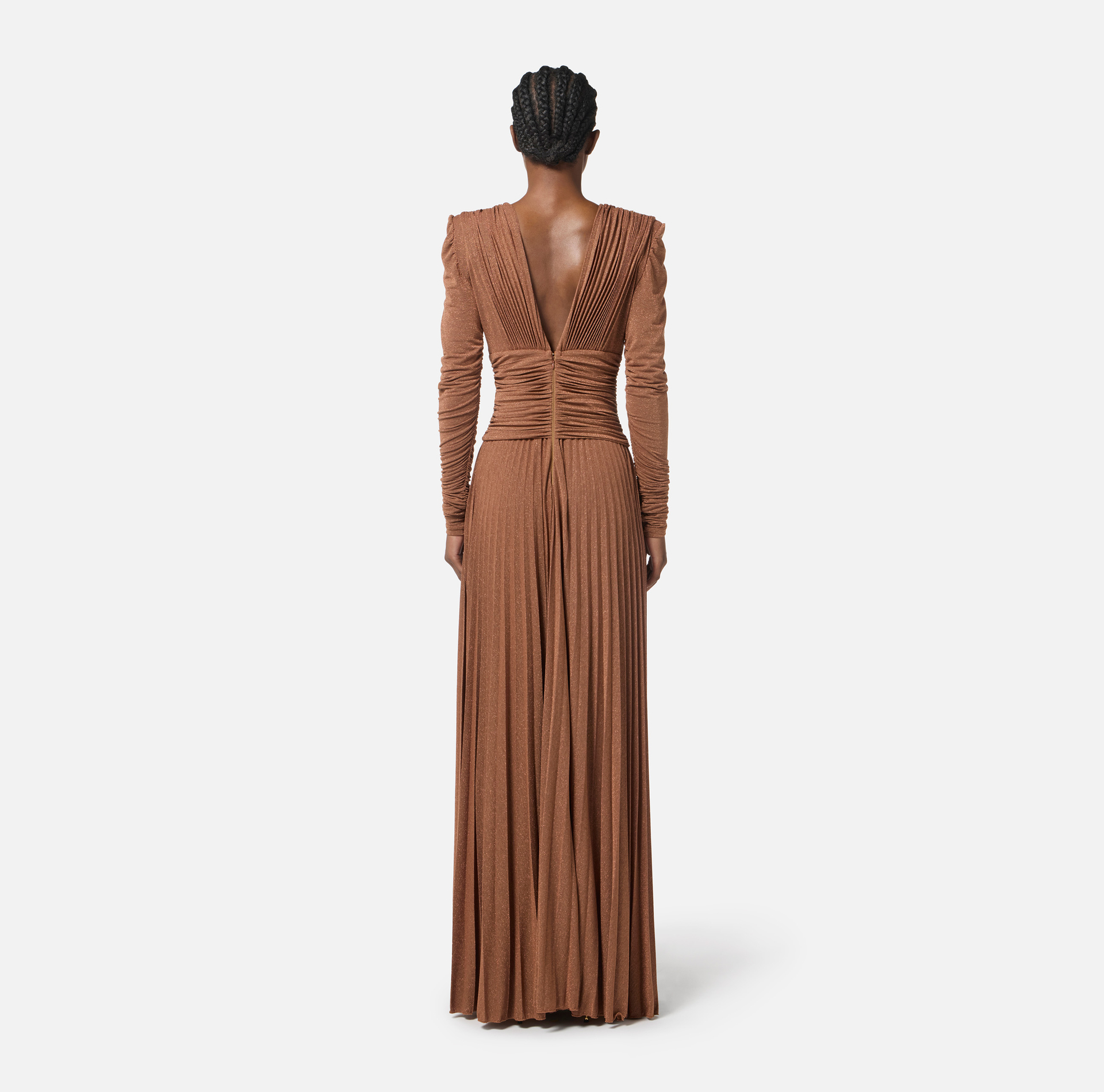 Red Carpet dress in lurex jersey with necklace - Elisabetta Franchi