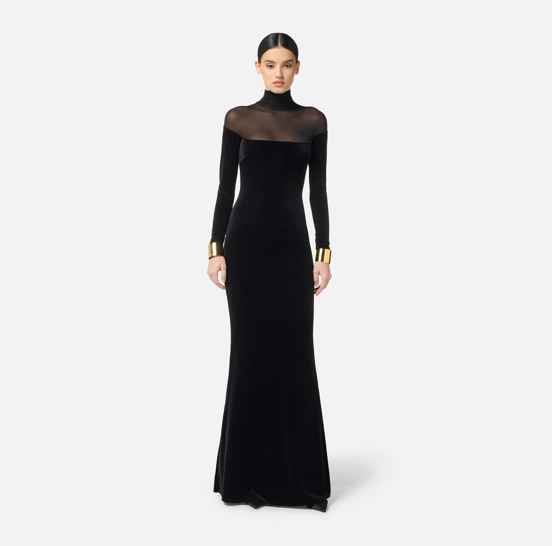 Vestido Red Carpet de terciopelo y punto - Elisabetta Franchi