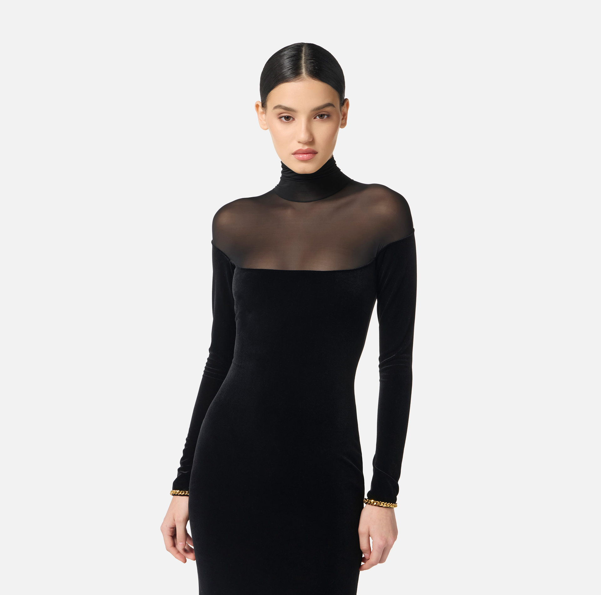 Vestido Red Carpet de terciopelo y punto - Elisabetta Franchi