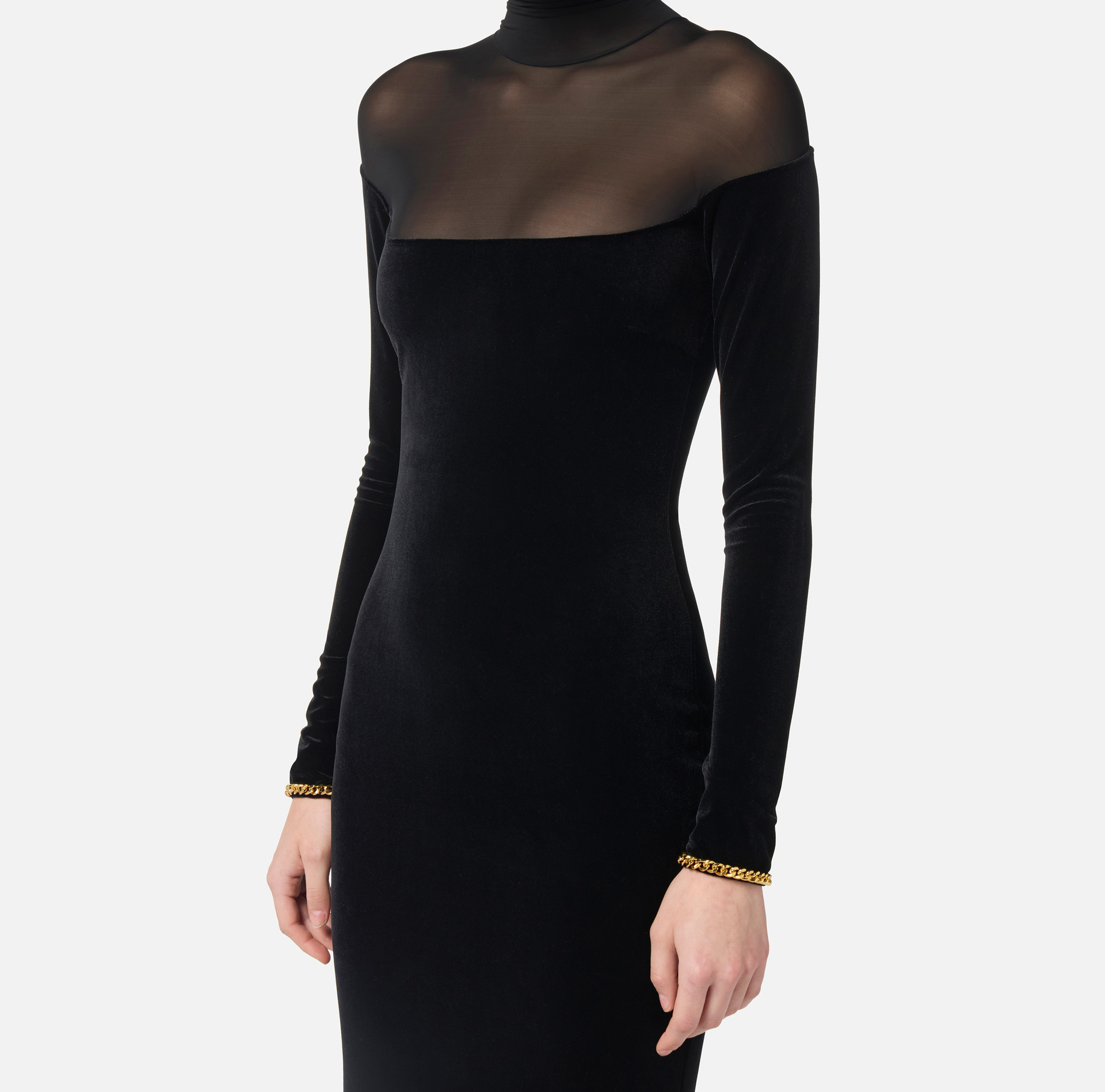 Vestido Red Carpet de terciopelo y punto - Elisabetta Franchi