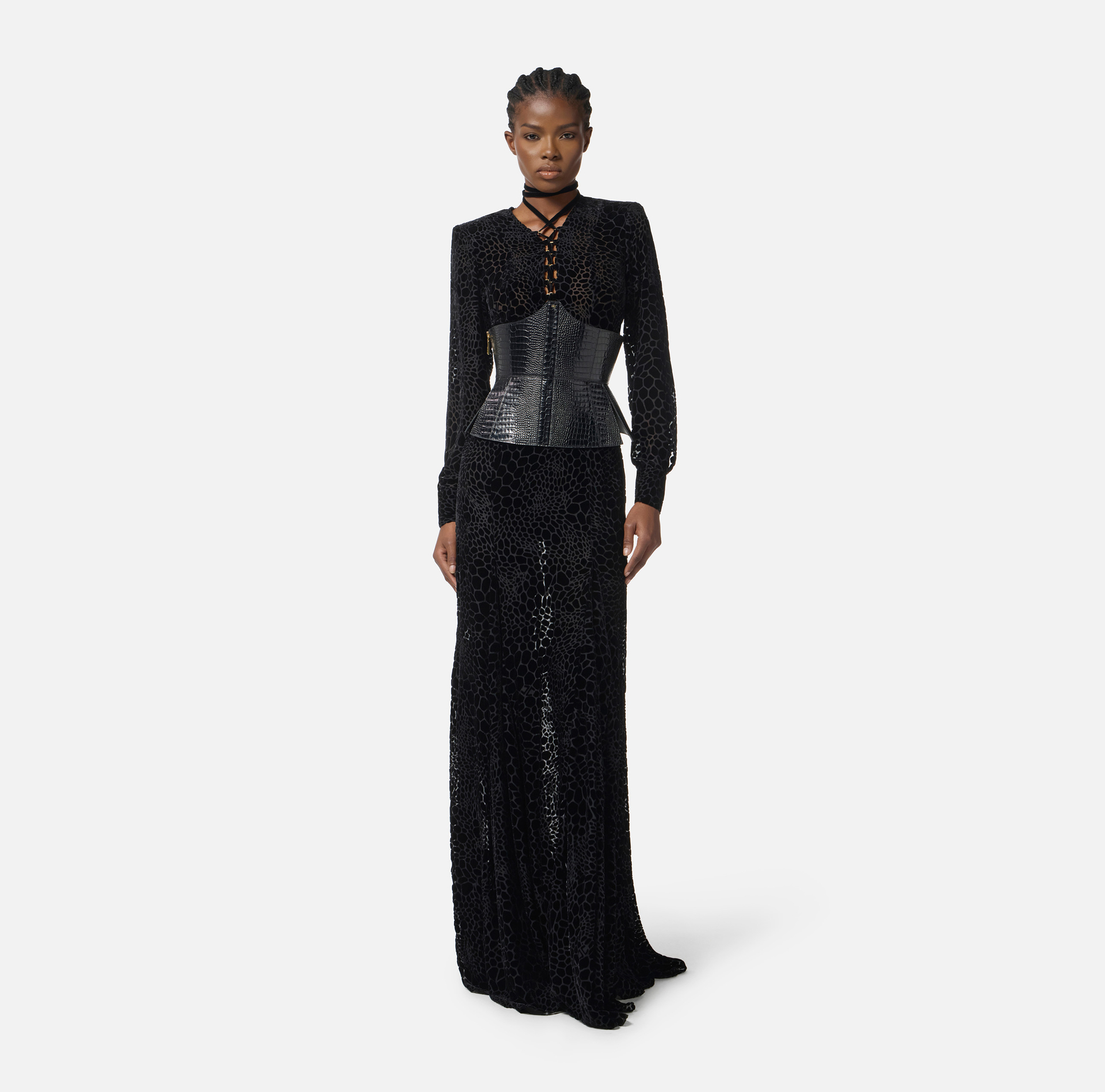 Vestido Red Carpet de terciopelo devoré - Elisabetta Franchi