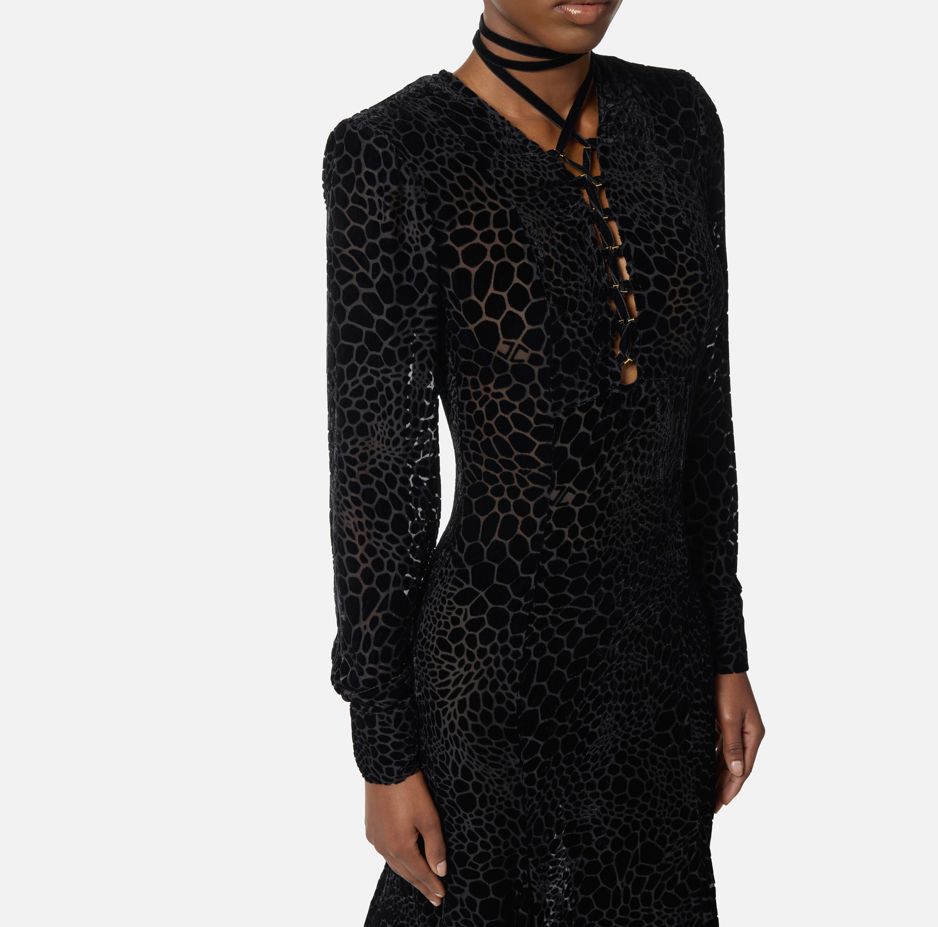 Vestido Red Carpet de terciopelo devoré - Elisabetta Franchi